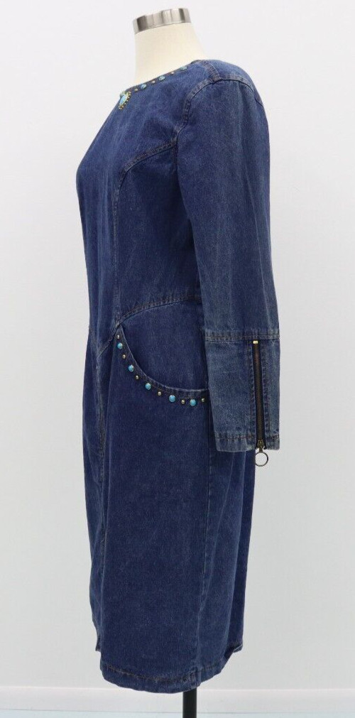 Jou Jou Y2K 1990’s Denim Dress Stones and Gromet Embellishments Size M (Size 8)