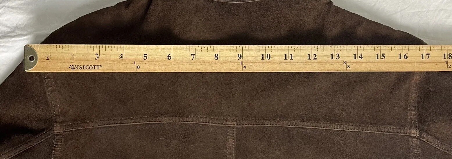 Vintage 70s Rizal Dark Chocolate Brown Suede Coat Jacket Leather Size XL