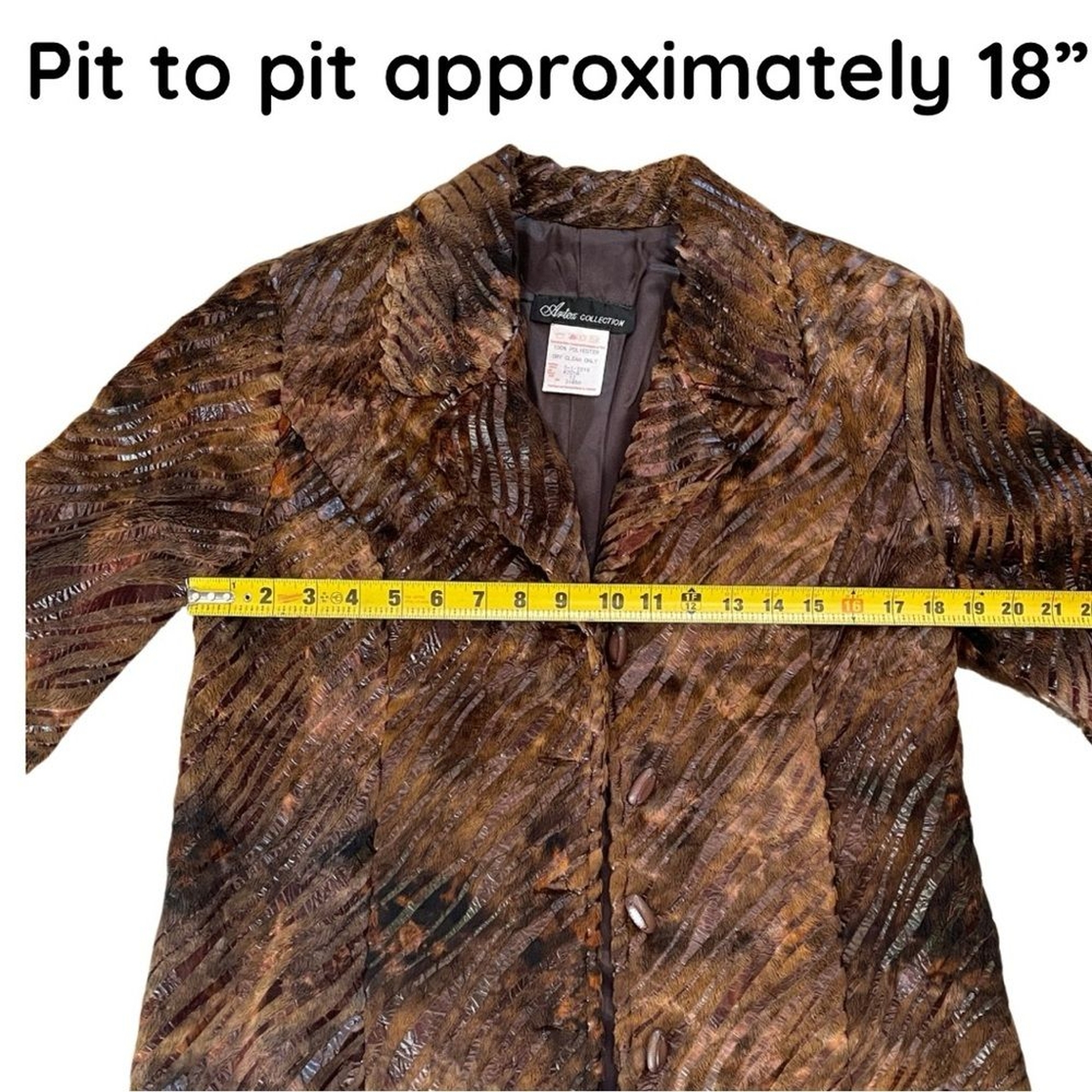 Artex Faux Fur/Leather Look Vintage Jacket – Size 12 Retro Boho Chic