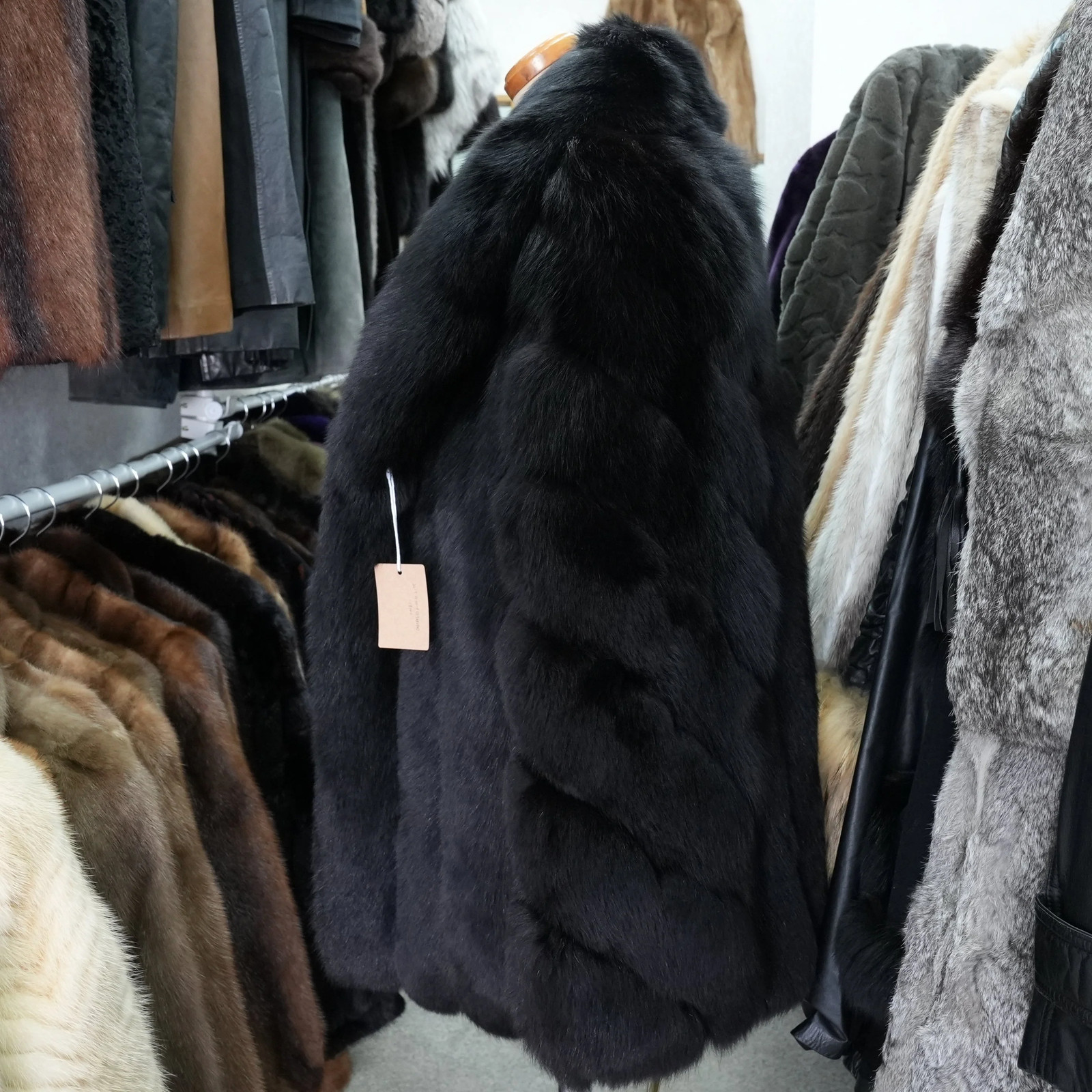 SAGA ROYAL FOX Black Dyed Coat – Genuine Vintage Fur From Japan