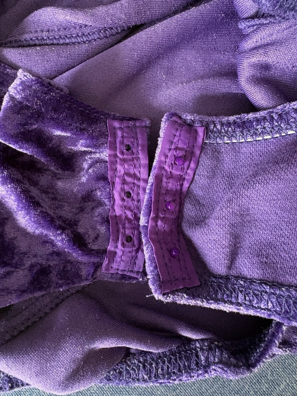 Vtg 80s 90s NWT Purple Crushed Velvet Bodysuit Leotard Dance Clubwear Hi Cut S