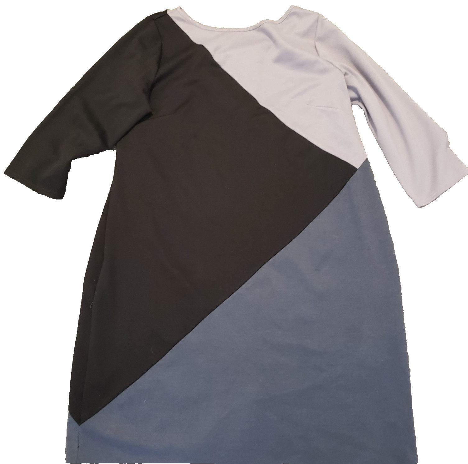 Bob Mackie Art to Wear Color Block Black Grey VTG L