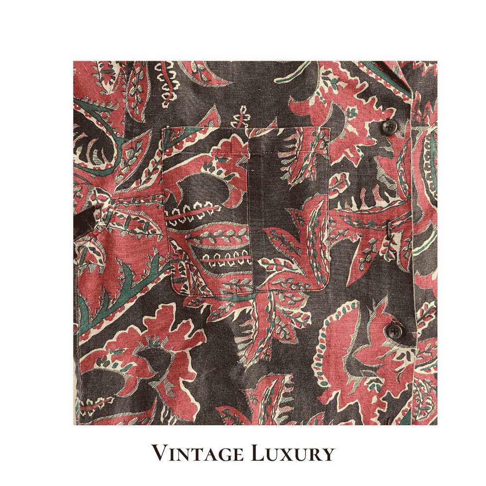 Ralph Lauren Linen Cotton Blend Paisley Camp Shirt Women’s SZ 4