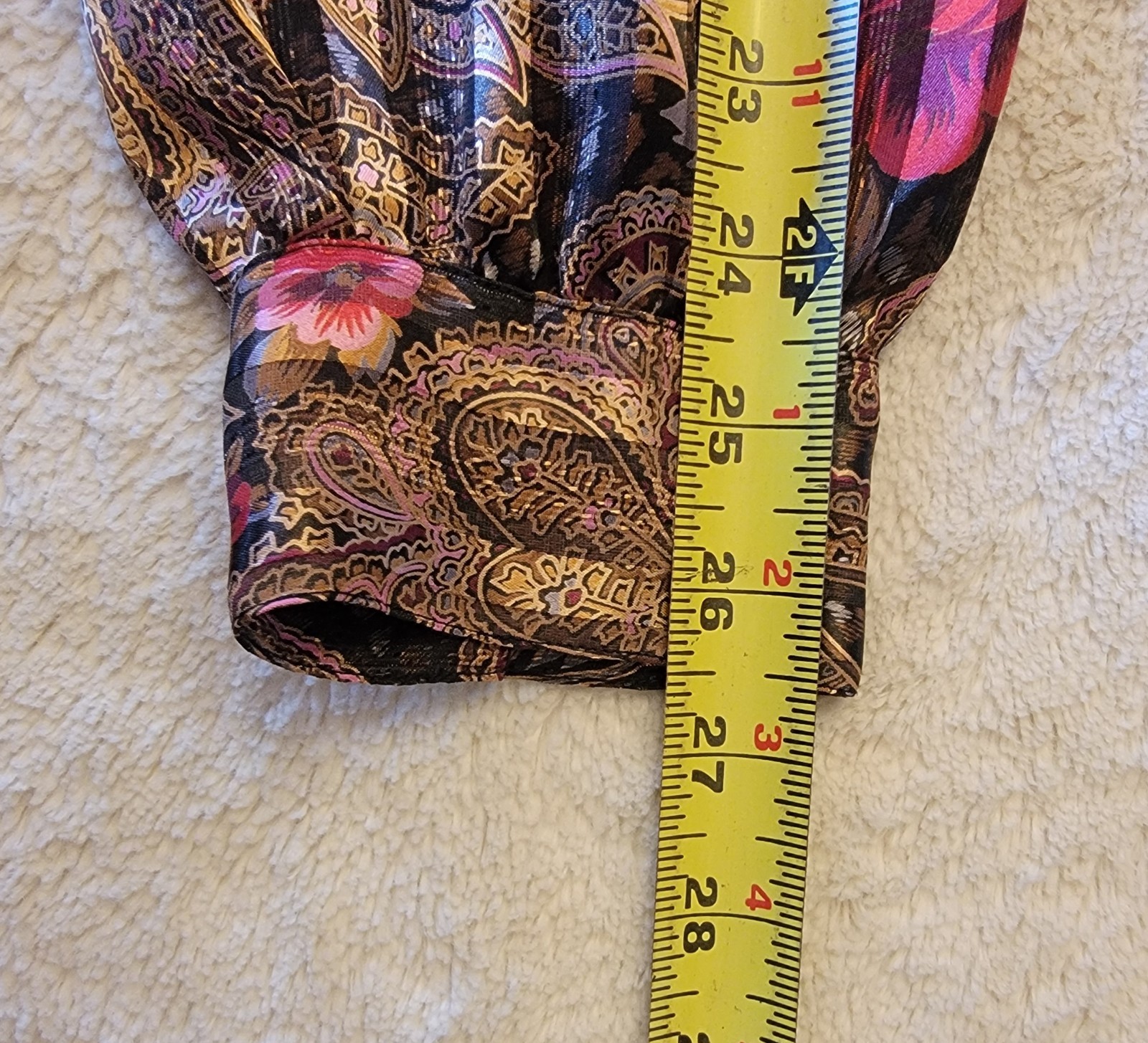 Vintage 80s Hastings & Smith Sheer Secretary Blouse | Paisley Floral Pleated