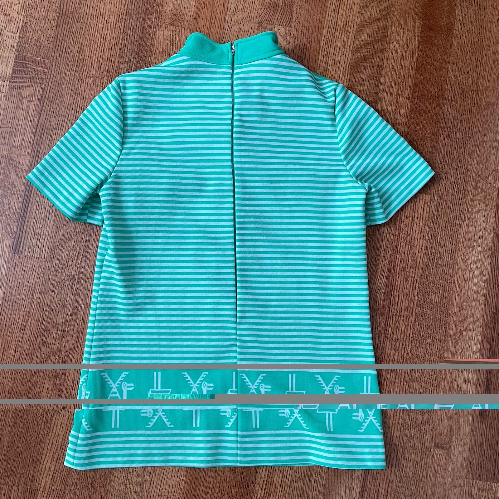 Vintage 70s Marty Gutmacher Knit Pantsuit Green White Lounge Disco Retro M?