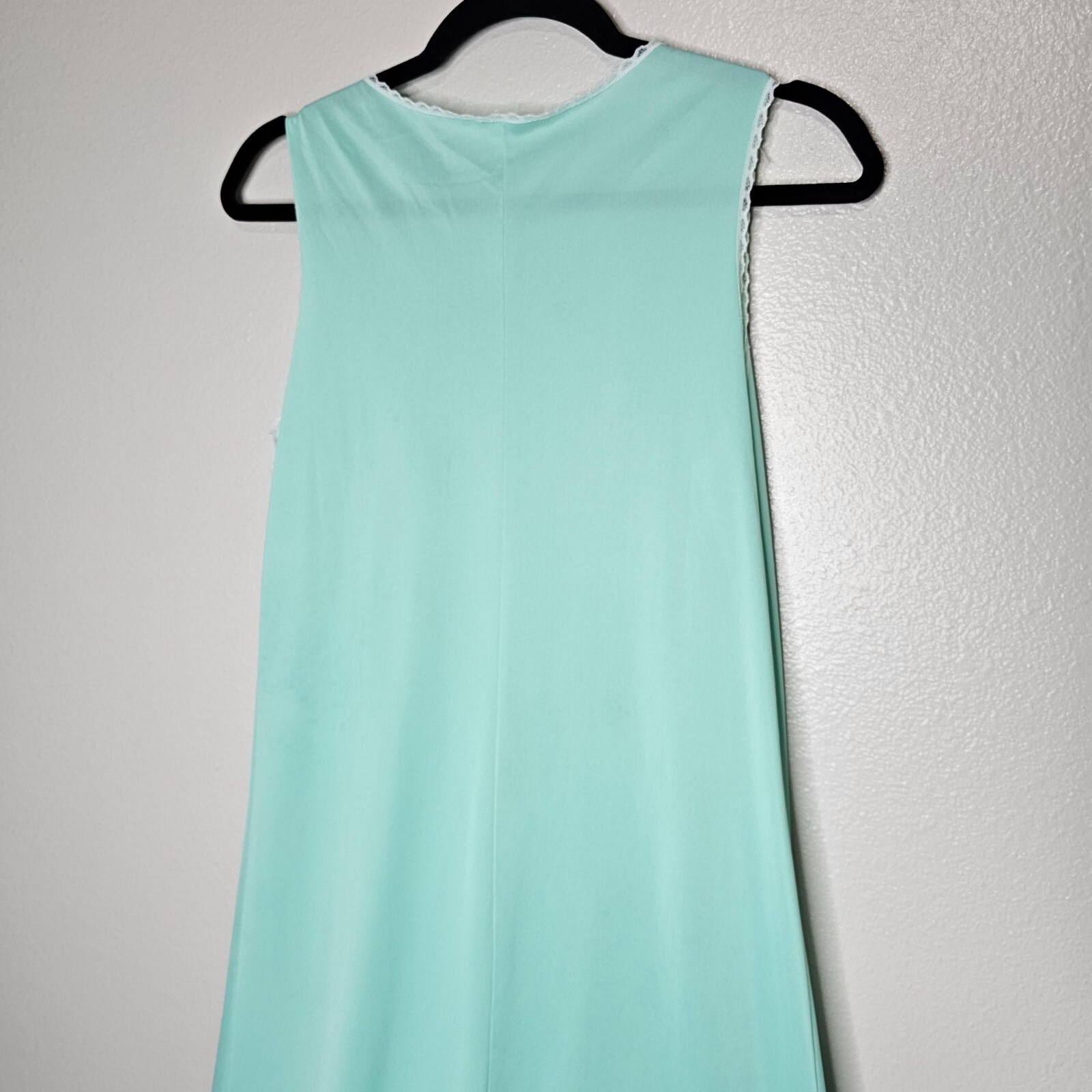 Vintage 70s JC Penney Gaymode Sleeveless Mint Green Long Night Gown Style 6206
