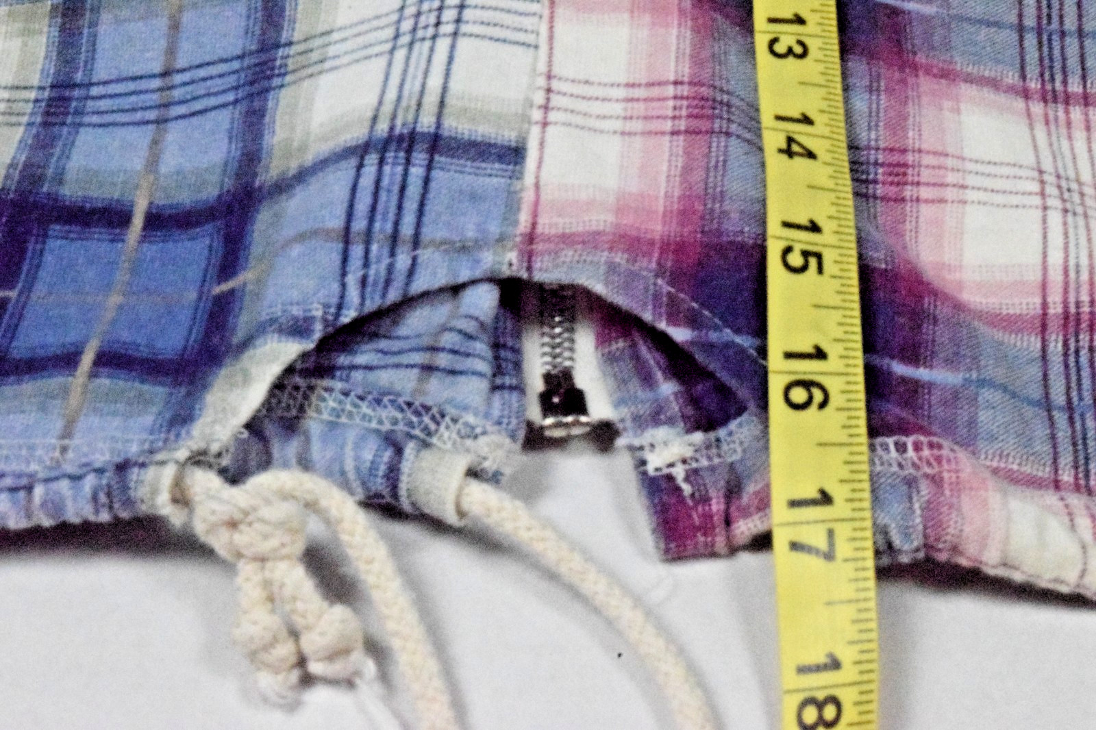 Vintage Zip Up Hoodie Lajate Size M 90s Oversized Blue Red Plaid Made USA