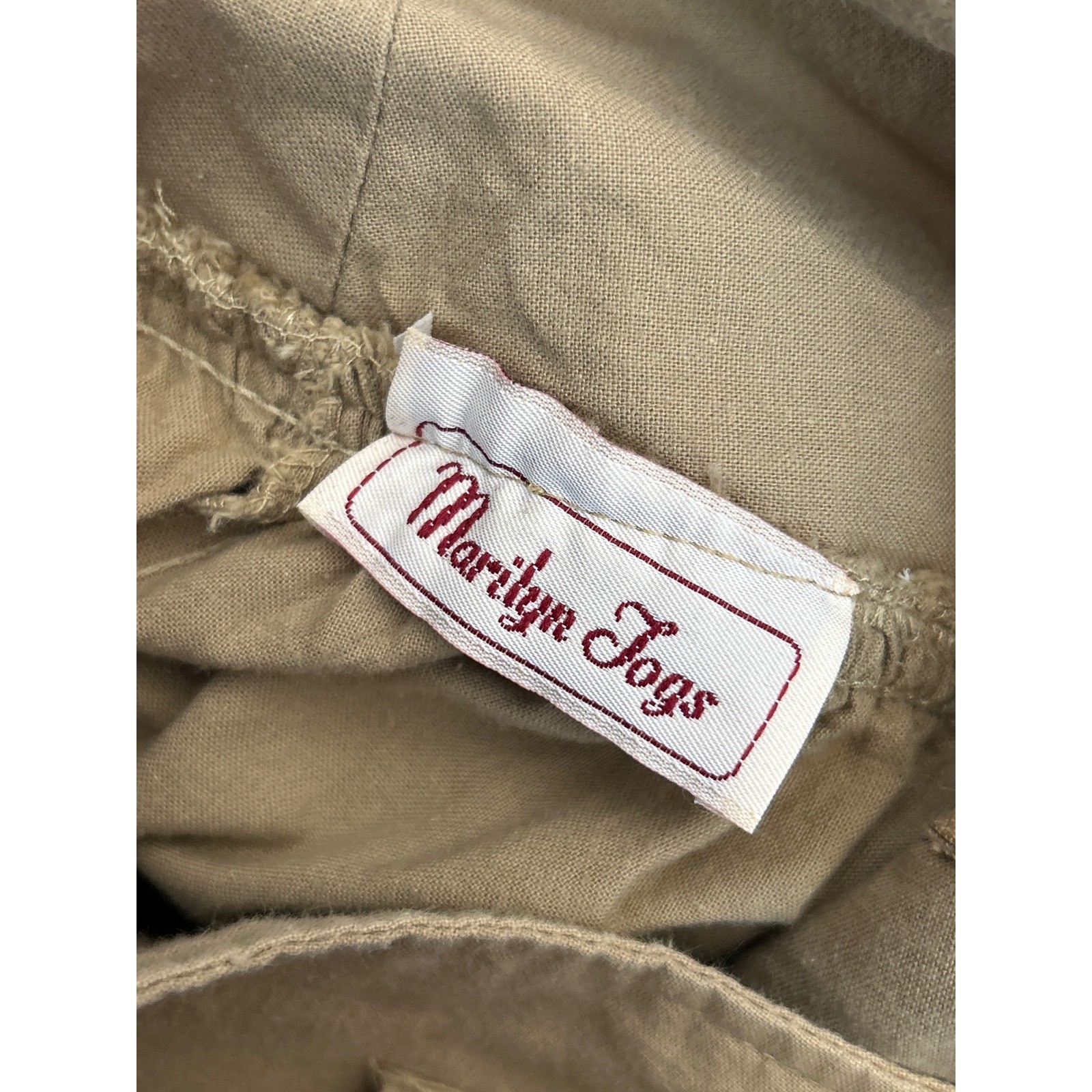 Vintage Marilyn Togs Khaki Midi Skirt Cottagecore Prairie Boho Tan High Waist