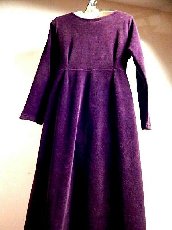 Vintage 1990s USA Outer Limits Empire Dress Burgundy Rust Northern Soul Gothic S