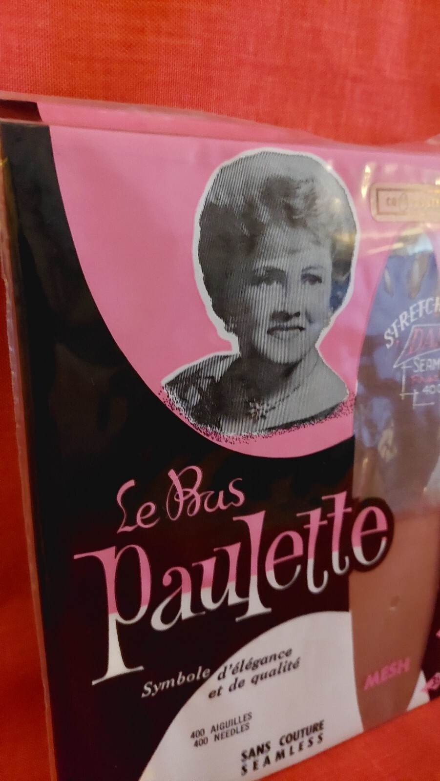 Vintage Pantyhose VERY RARE Les Bas Paulette Stockings Color Suntan Size 9 BOTW1