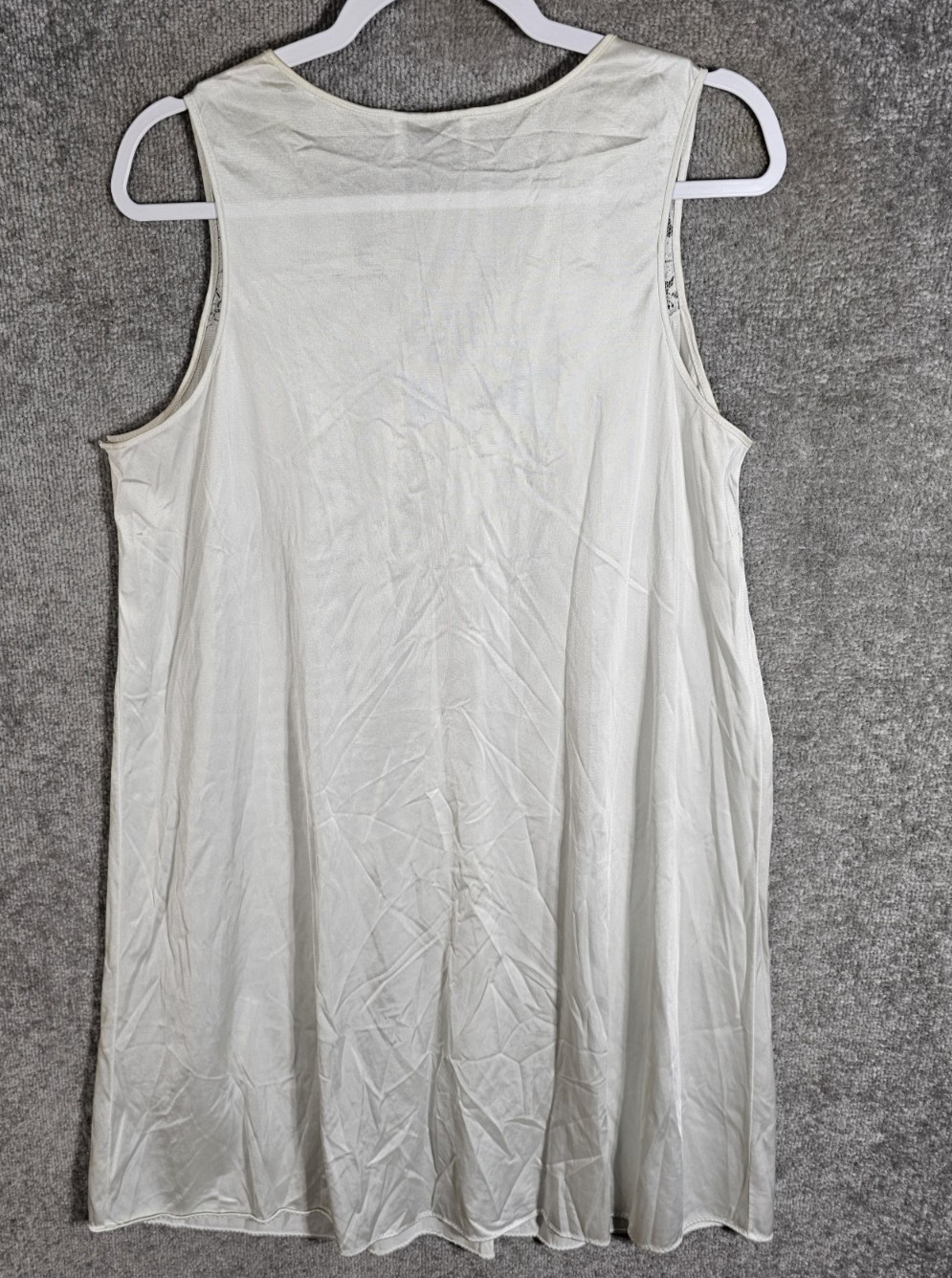 Vintage Vanity Fair Nightgown Slip Dress Womens Size M White Floral Lace Nylon