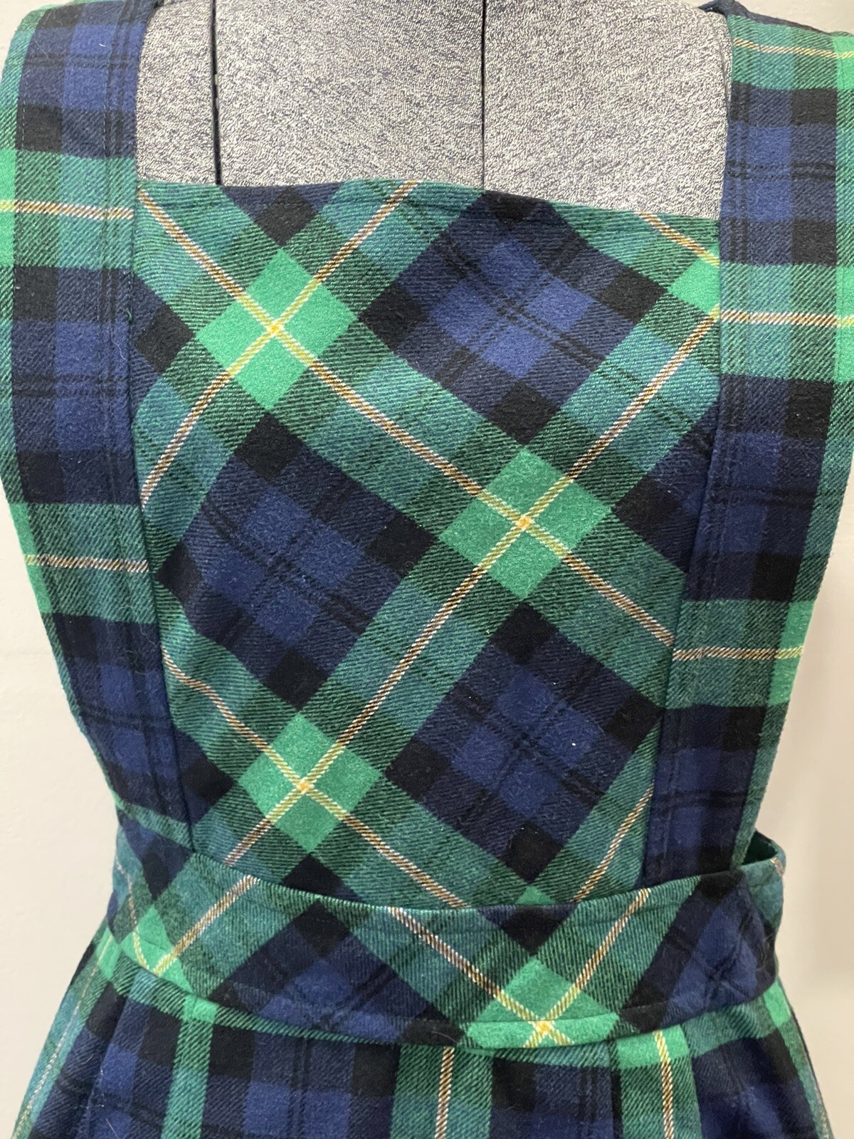 DonKenny 1970/80s Tartan Plaid Pinafore Jumper Jr 15/16-Maxi Dress- Winter/xmas