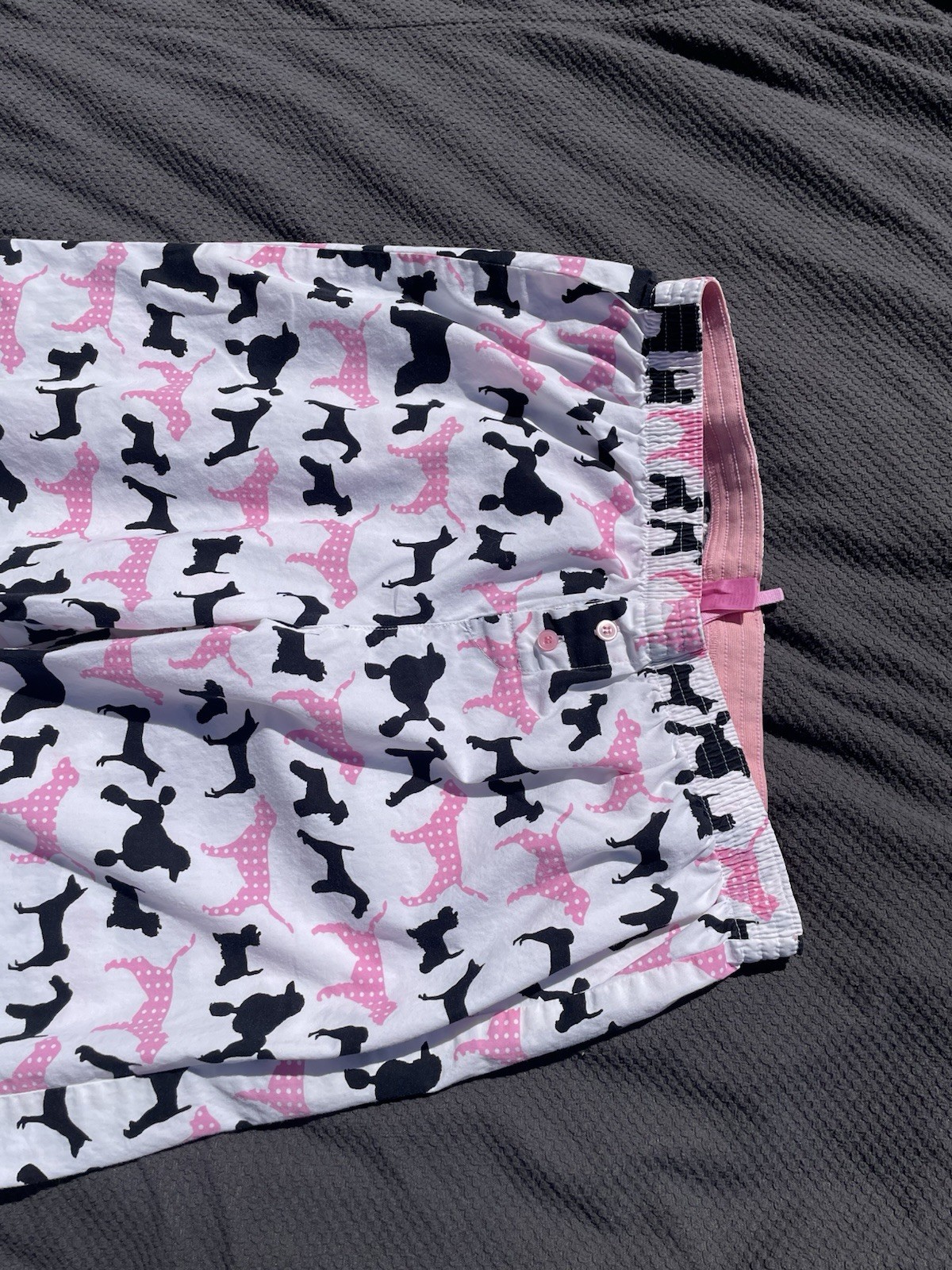 PINK Victoria’s Secret dog print pajama pants Vintage Y2K polkadot pink white PJ