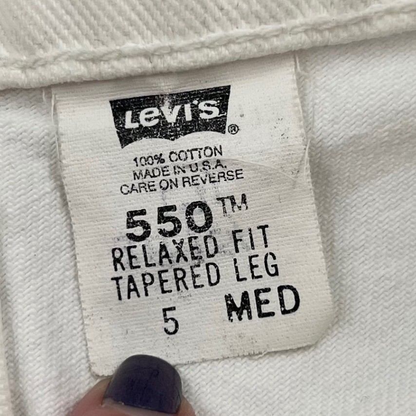 Levis 550 Vintage Jeans Women’s 5 Med White Relaxed Fit Tapered Leg Made in USA
