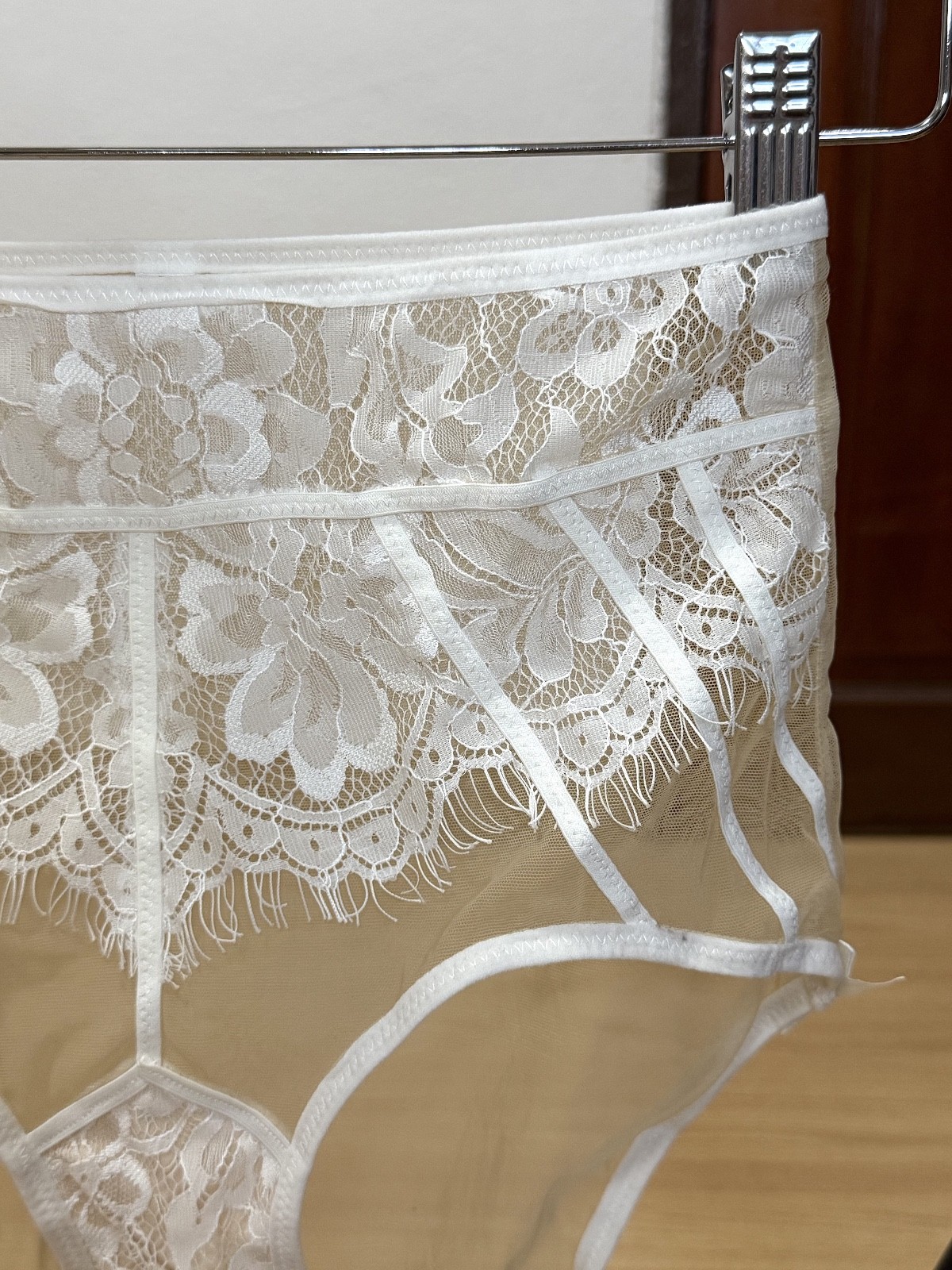 VTG Sheer Light Polyester Granny Panties Nylon Floral Lace Sissy Brief W. 28-30″
