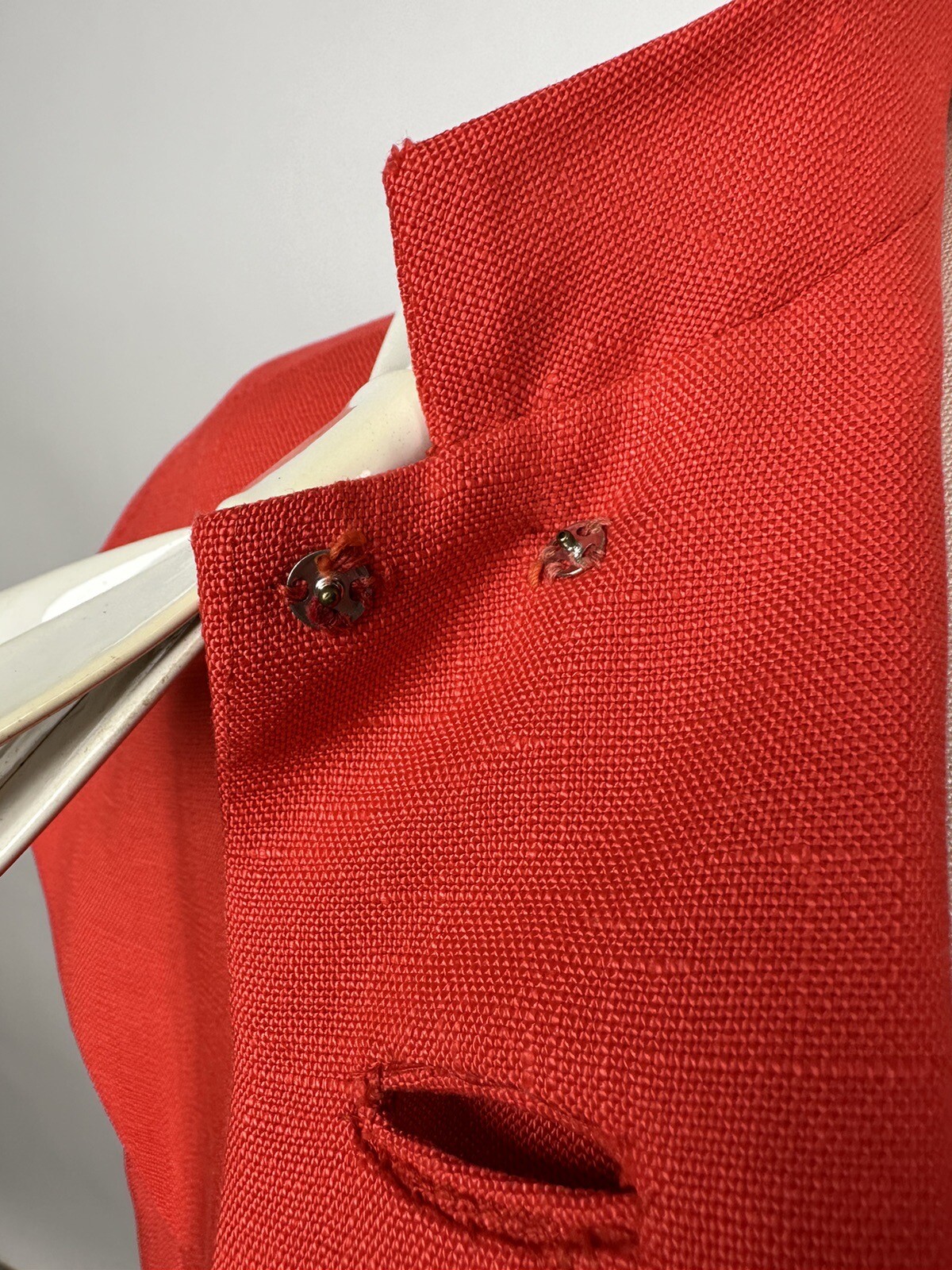Vintage 1960s Geoffrey Beene orange Red Linen Dress Mod GoGo As Is 60s Designer