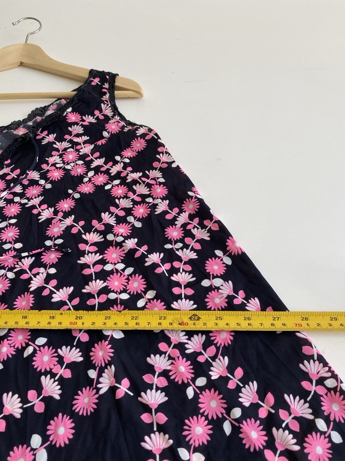 Vintage 60s Harrods 36 Satin Nightgown & Matching Panty Italy Black & Pink