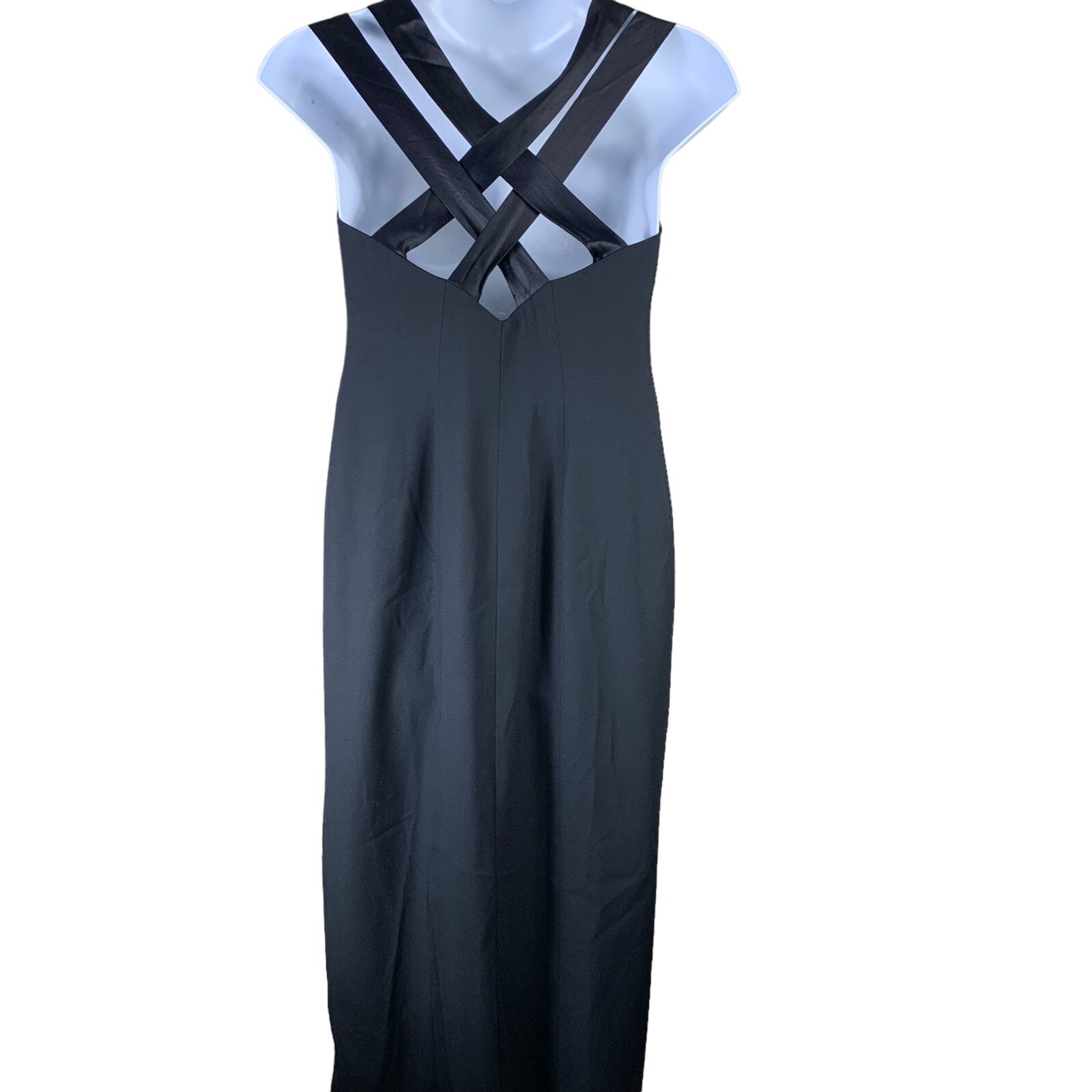 Vintage Dress Size 10 Black Button Sleeveless Strappy Back Laundry Shelli Segal