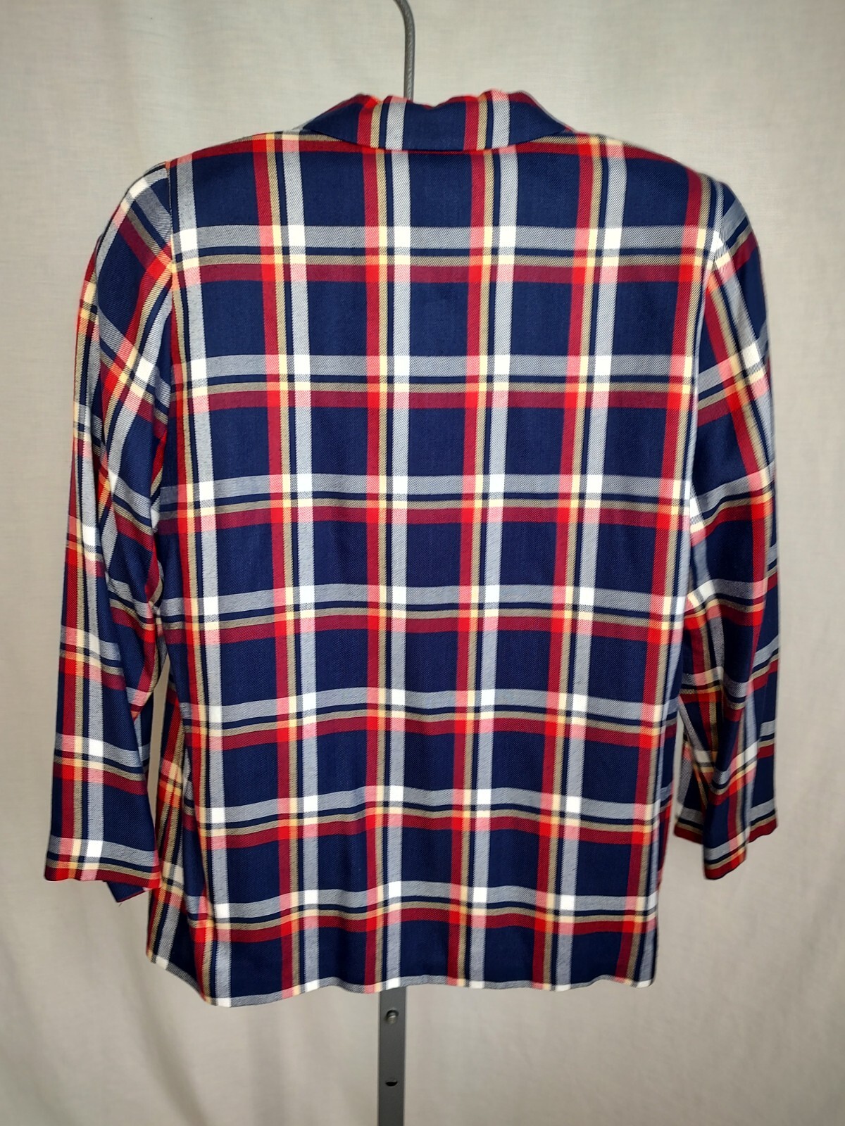 Vtg 90’s Pendleton Jacket Blazer Plaid Womens Med Blue Red Career Working Girl