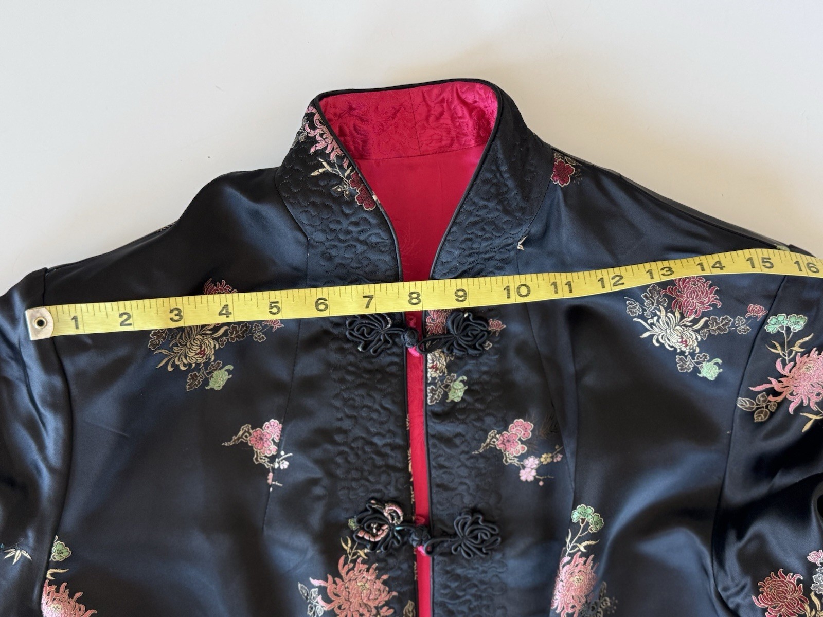 Vintage 80s Peony Shanghai Reversible Satin Floral Embroidered Brocade Jacket