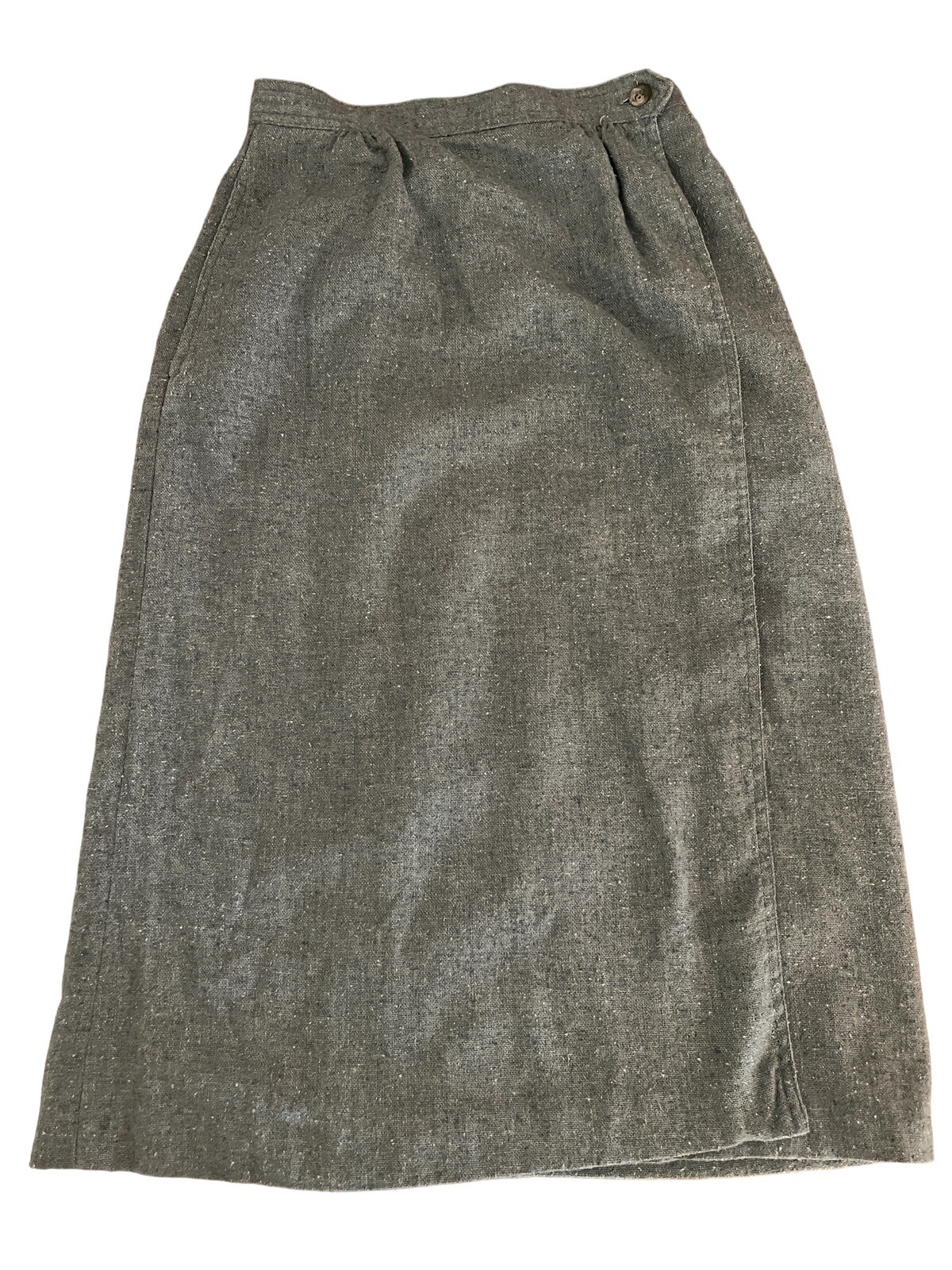 Vintage College Town Womens Wrap Skirt Size Small 22” Waist Gray Nubby Wool