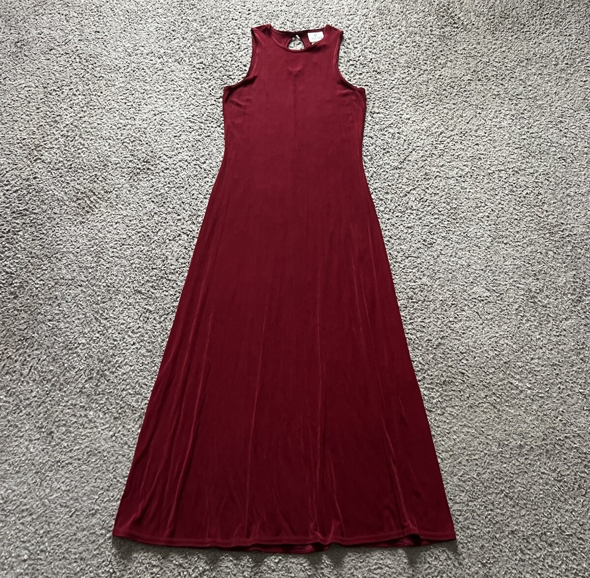 Vintage Y2K 90s Maxi Dress Medium Red Tank Slinky Goth Grunge Romantic Evening
