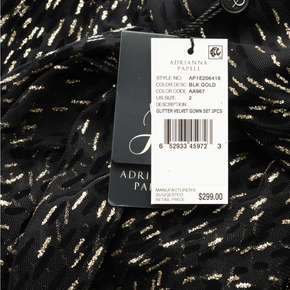 Adrianna Papell Glitter Evening Gown with Cape