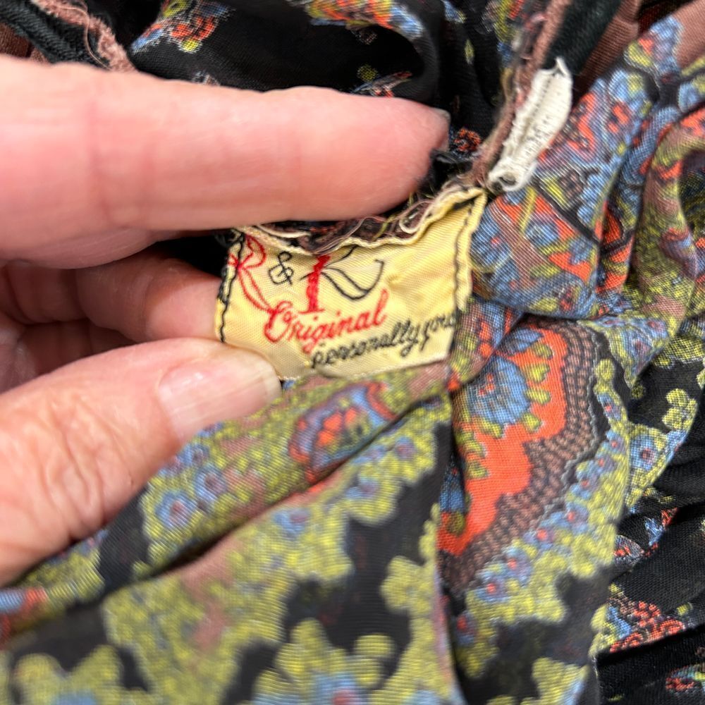 Charles Berg Dress Fairy Size XS Vintage Floral Print Button-Up Multi-Color