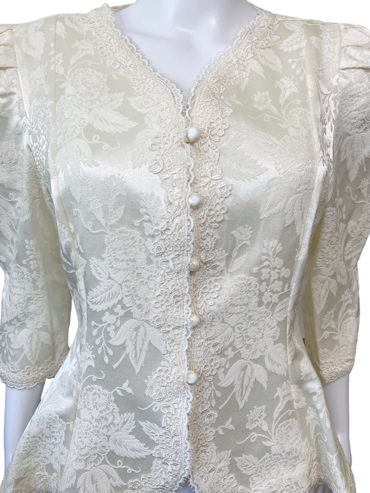 Vintage Cachet By Bari Protas 80s Victorian Tapestry Puff Sleeve Bridal Jacket