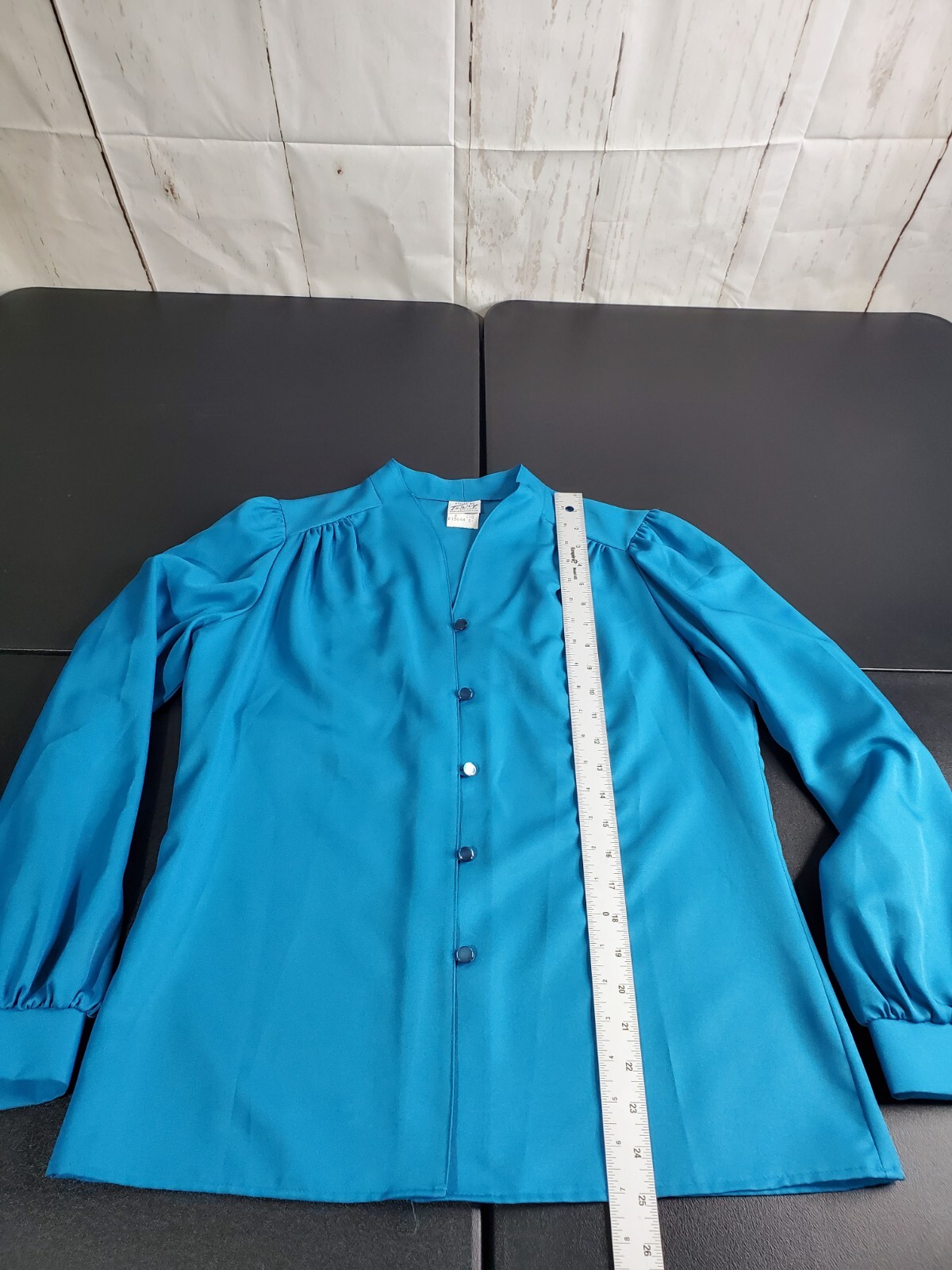 Terry Chicago Blouse Vintage Beautiful Dressy Womens Size 10 Blue Mom
