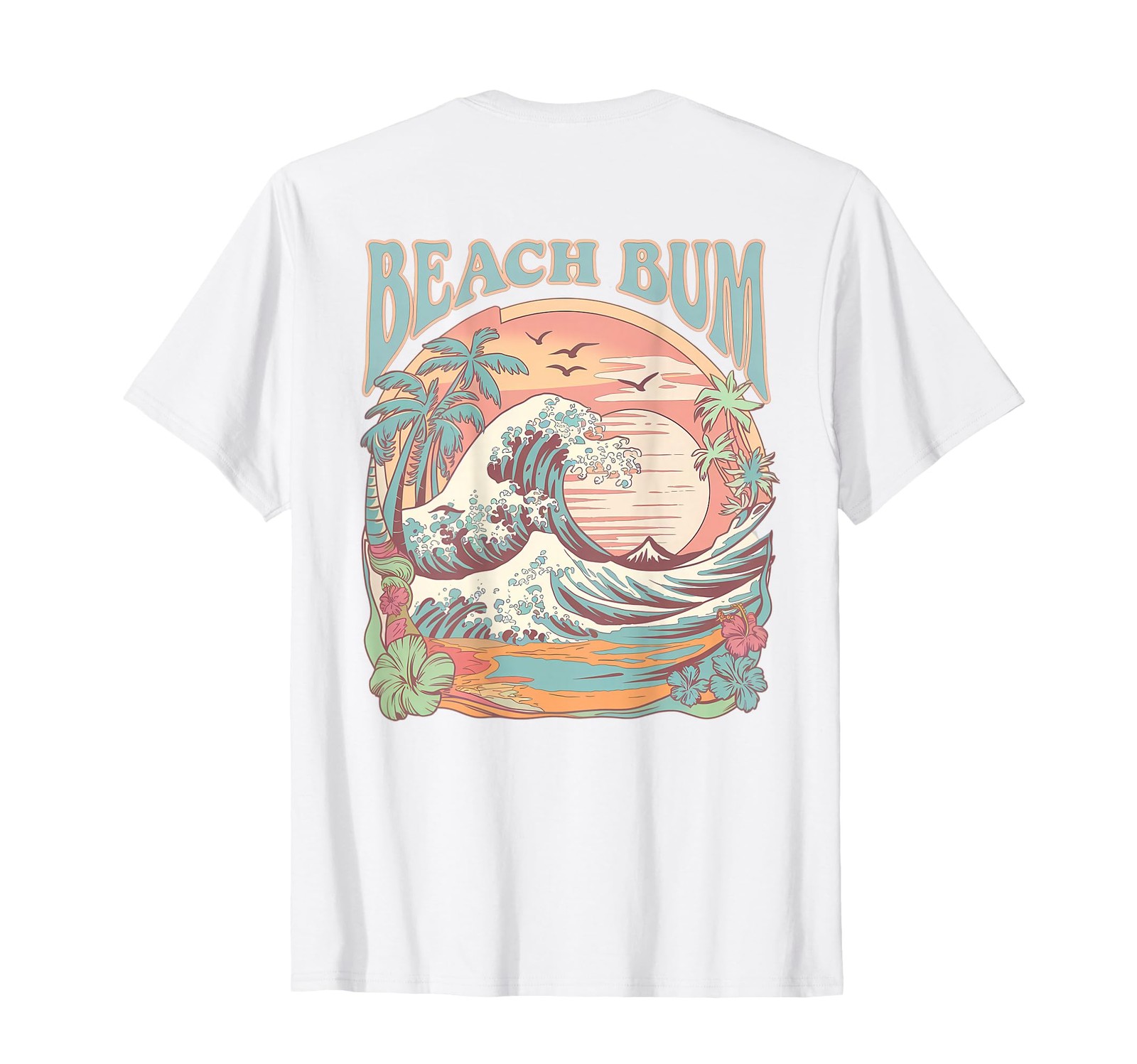 Retro Beach Bum Surf Wave Vintage Tropical Sunset Aesthetic Small, Black