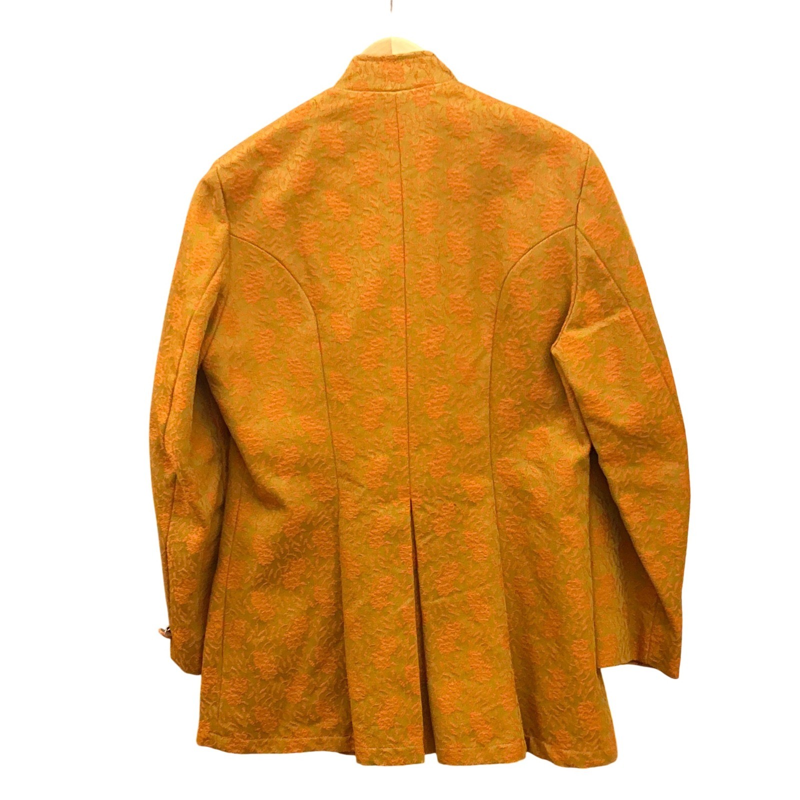 Vintage Gold Brocade Mandarin Collar Jacket Asian Inspired Mod Boho Retro