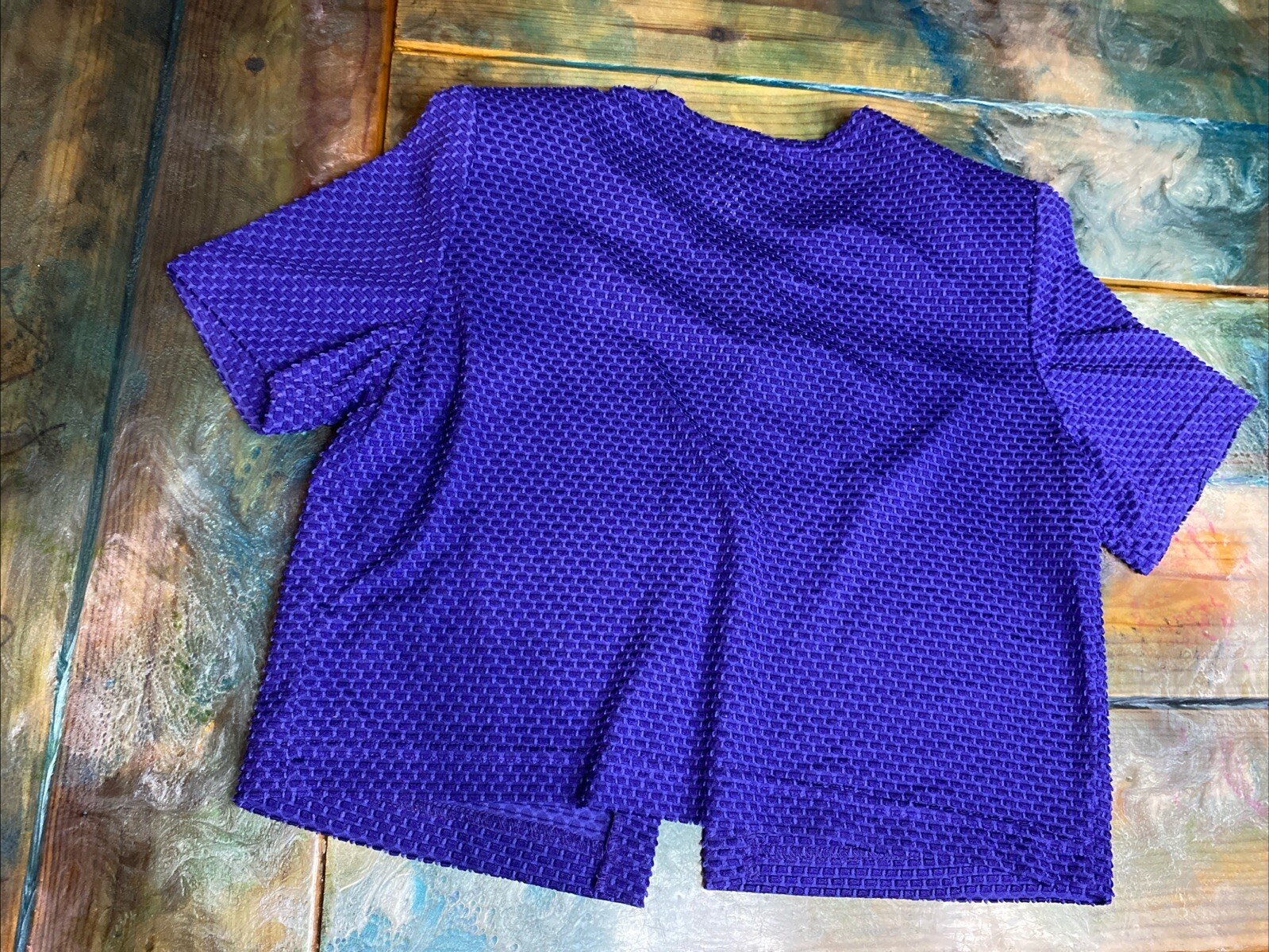 Vintage 70’s Molly Mallow Petite Purple Casual/Party Dress/ Jacket Size 8