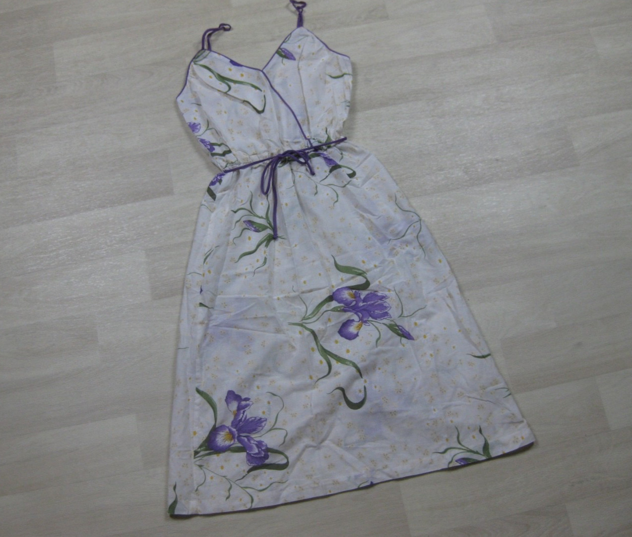 Vintage 70s Paper Moon by Yvette Midi Dress (9) Floral Eyelet Cottagecore Maiden