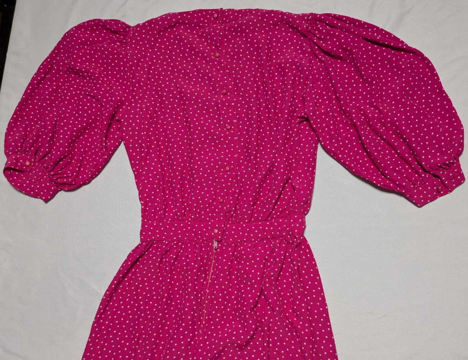 VTG 80s MAGGY LONDON BY JEANNENE BOOHER Pink Floral Polka Dot Dress – Women 6