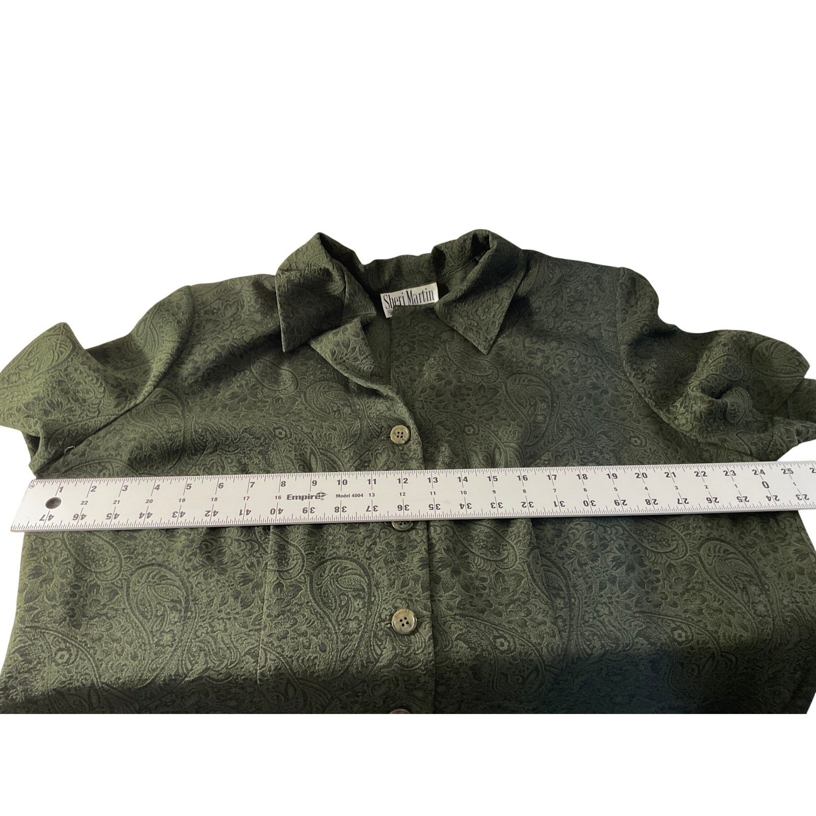 Vintage 90s Sheri Martin Woman Green Paisley Jacquard Dress & Jacket Set 18W