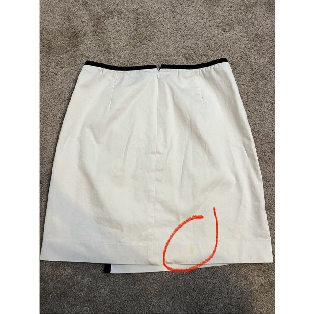 Vintage Chic Work Casual Buckled Y2K Skirt 8 White/Black