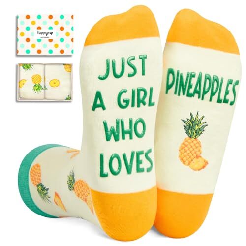 HAPPYPOP Funny Fruit Gifts for Women Teen Just a Girl Who Loves Pineapples
