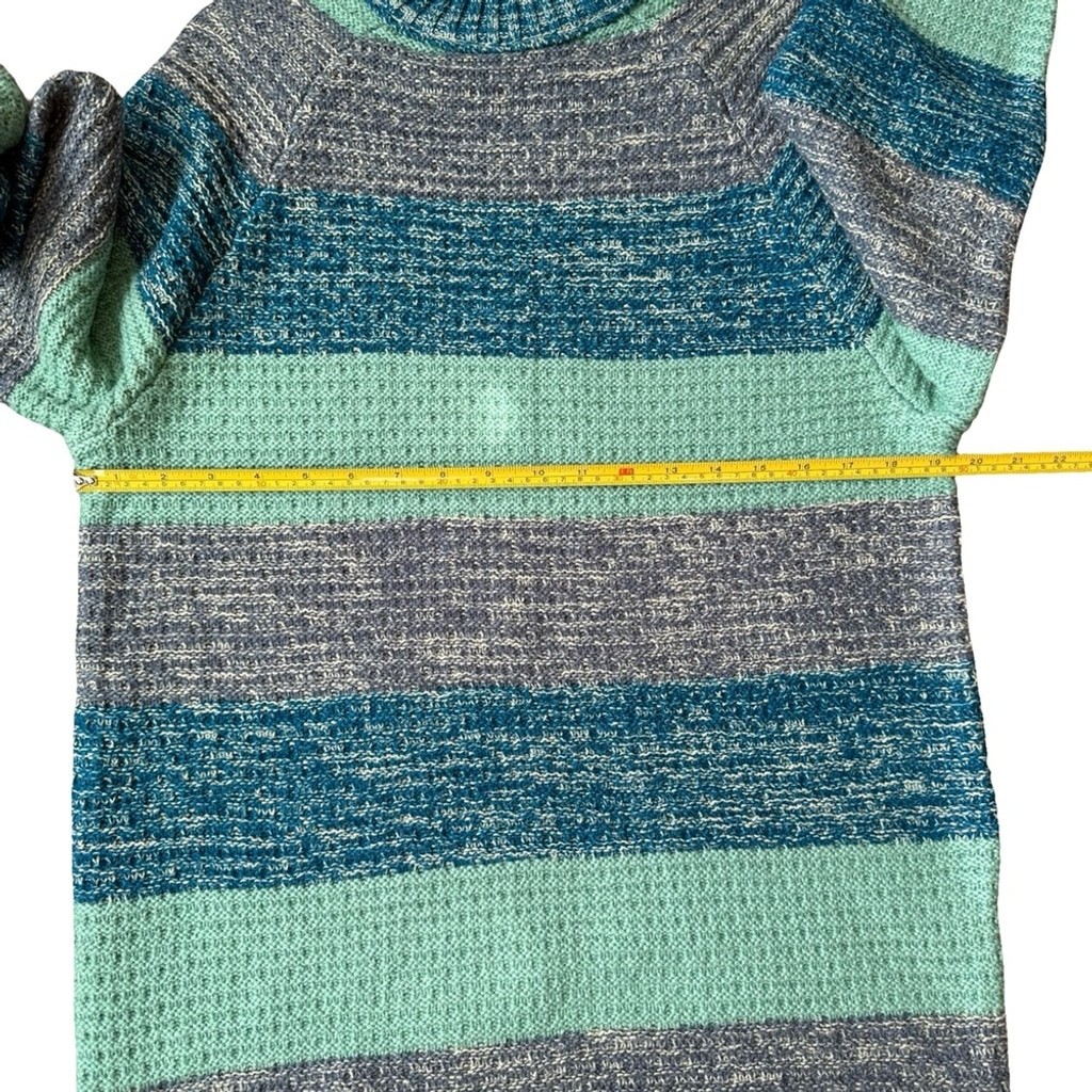 Reclaimed Vintage Teal and Gray Knit Sweater Size XS Vintage 90s Retro Cozy