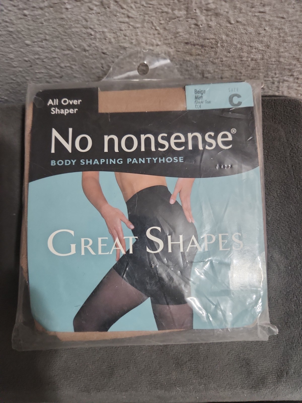 No Nonsense Great Shapes All-Over Shaper Pantyhose Beige Mist Size C Sheer Toe