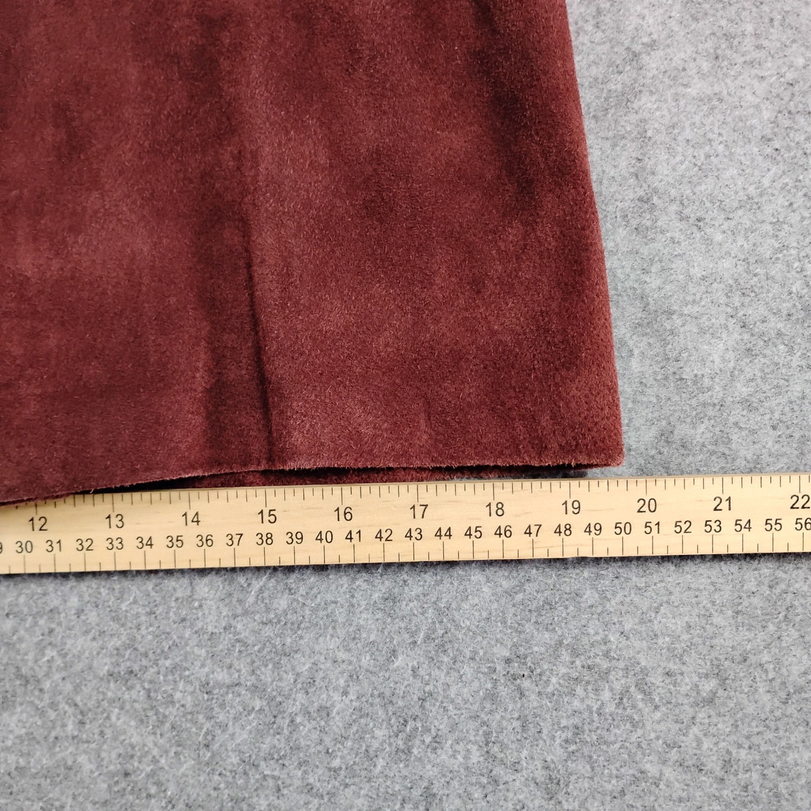 Maxima Wilsons Leather Suede A-Line Skirt Burgundy Maroon Vintage 90s Size 4