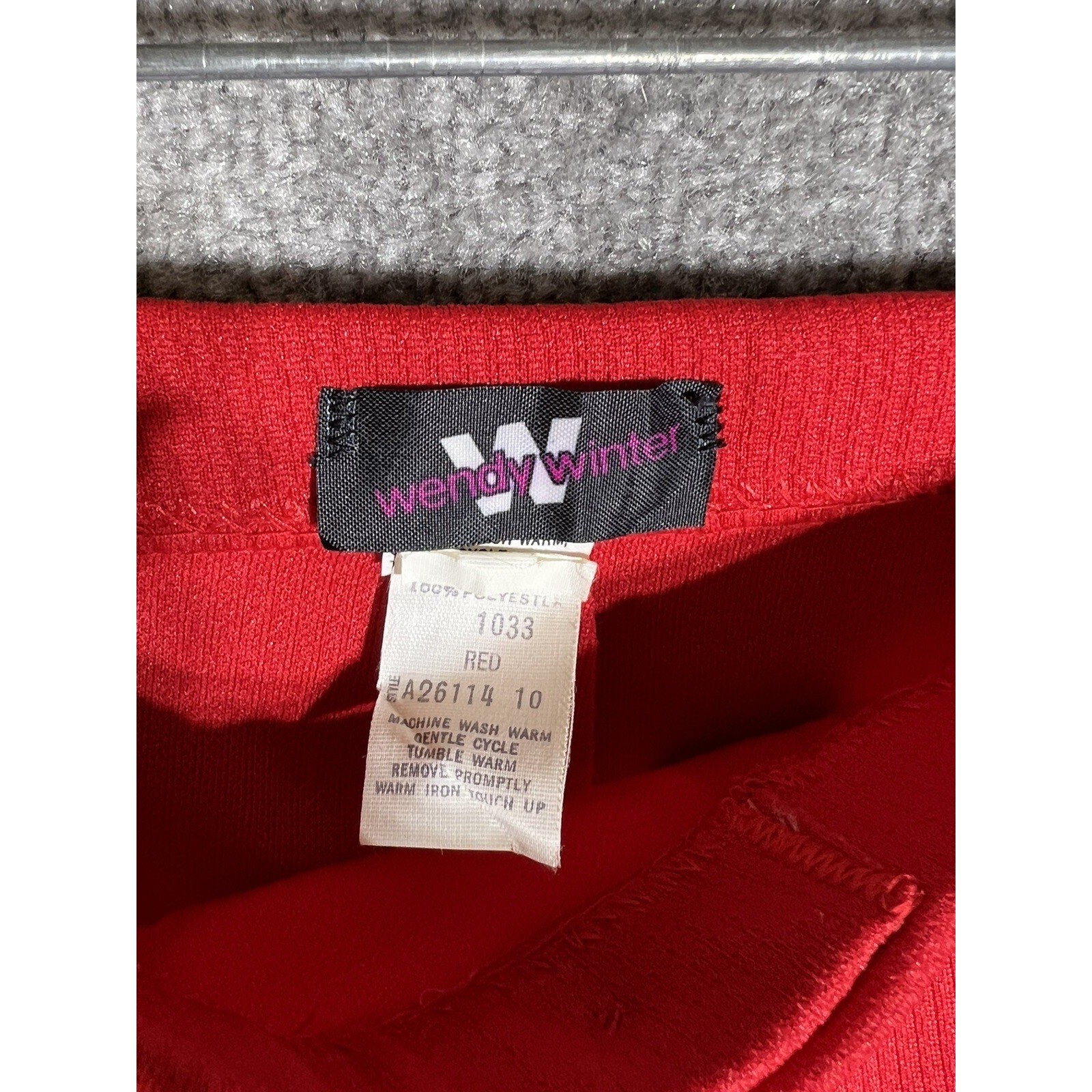 Vintage Wendy Winter Polyester Corded Double Knit Pull On Pants Womens Sz 10 Red