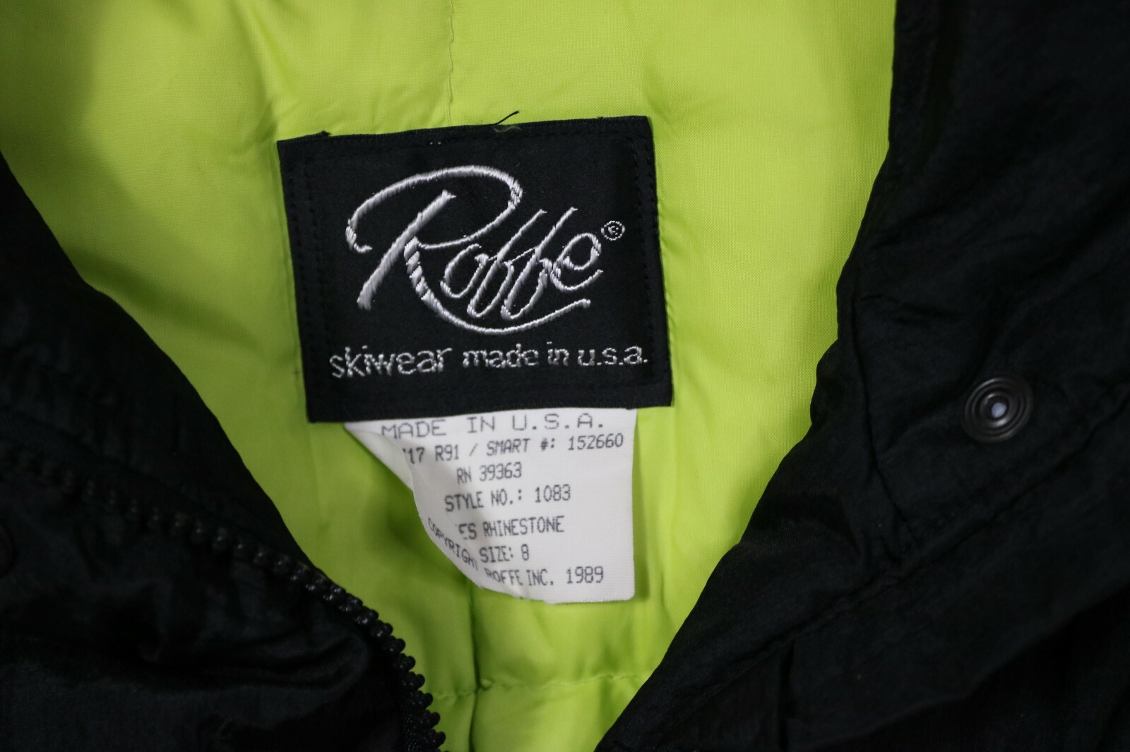 Vintage 80s Women’s Size 8 Roffe Black Winter Jacket Ski Coat Puffer Snow Bunny