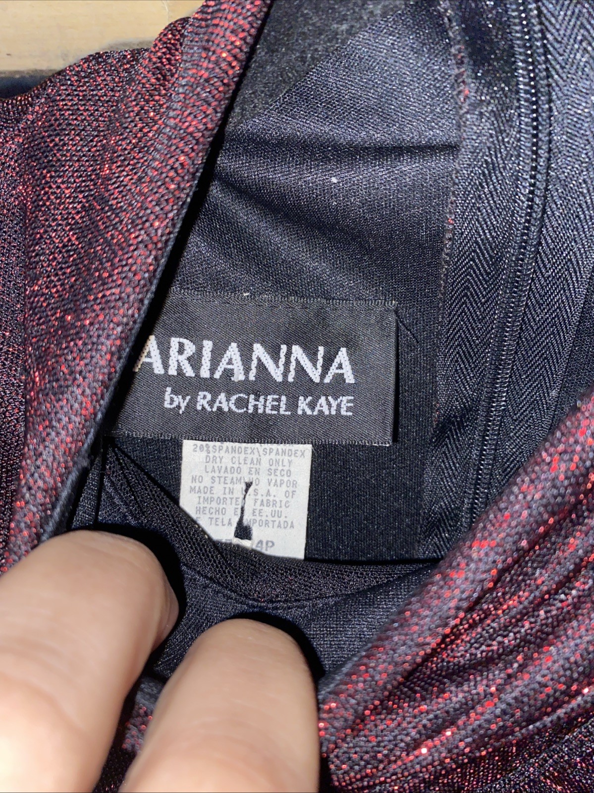 Y2K Vintage Arianna By Rachel Kaye dress red & black iridescent Sz 4P Gothcore
