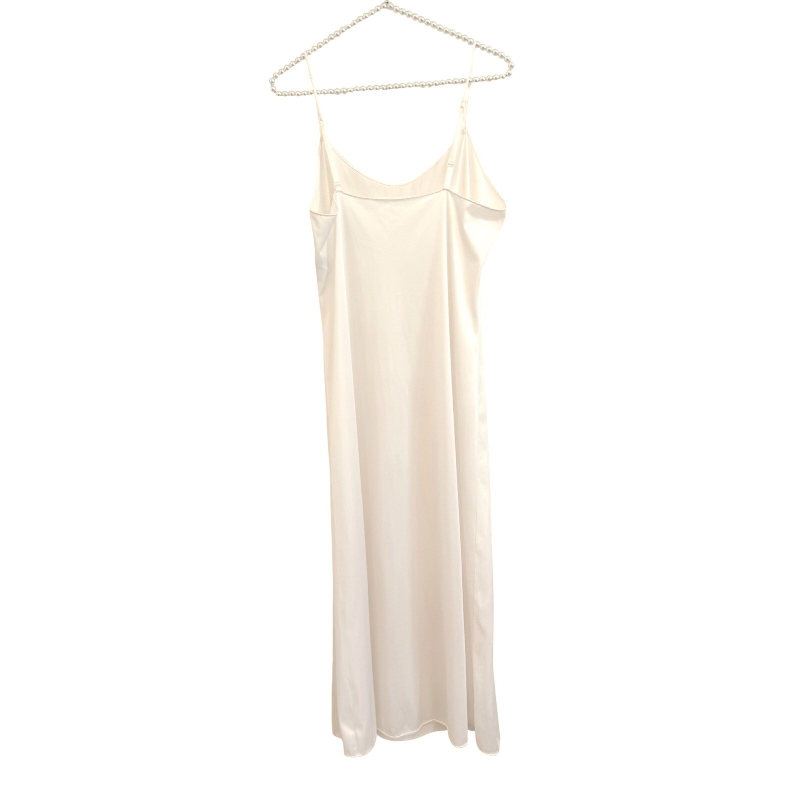 Vassarette Vintage White Full Slip Dress Nylon Adjustable Straps Sz 34 32/40