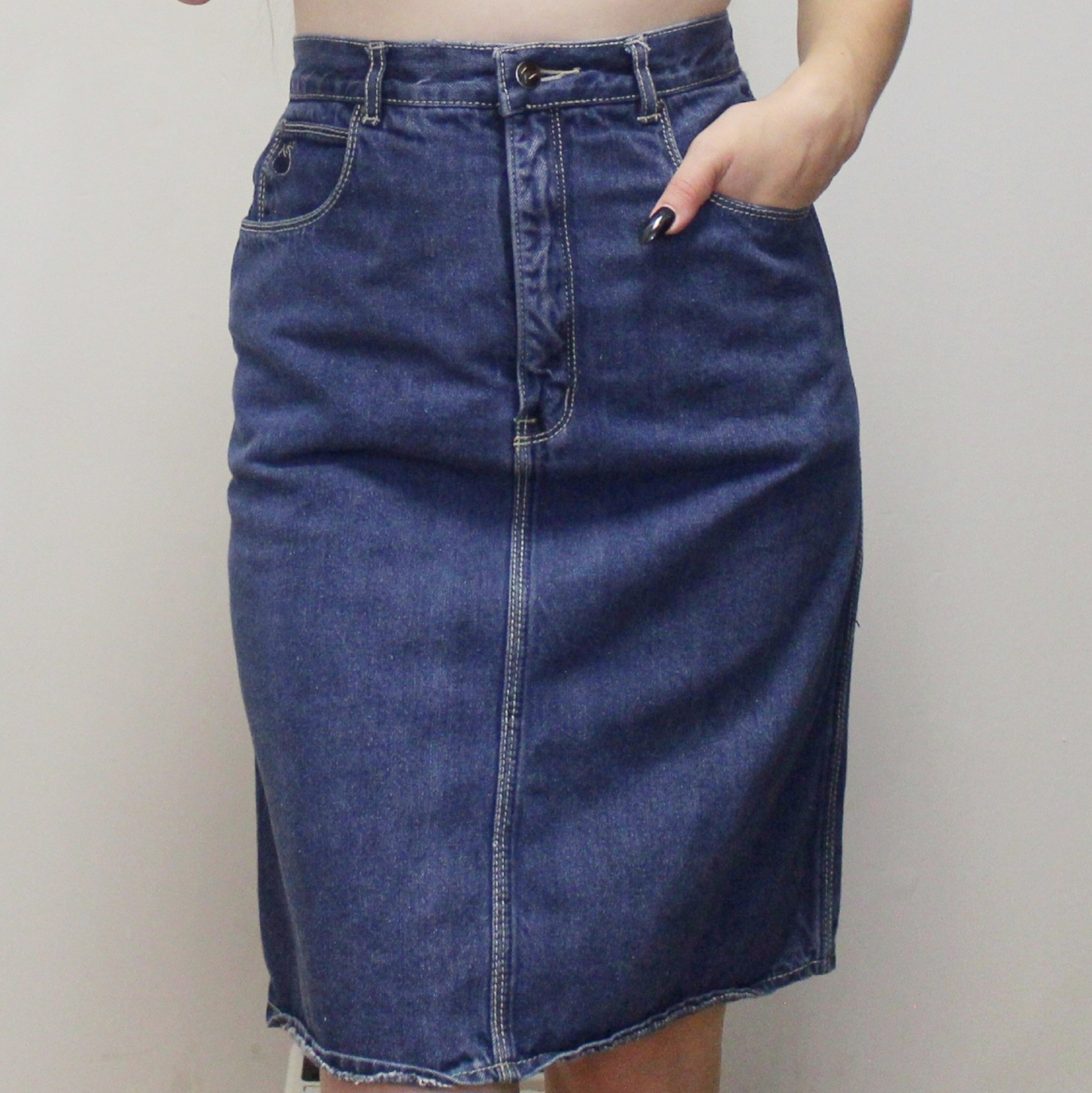 Vintage 80s Denim High Waisted Skirt by Gloria Vanderbilt for Murjani