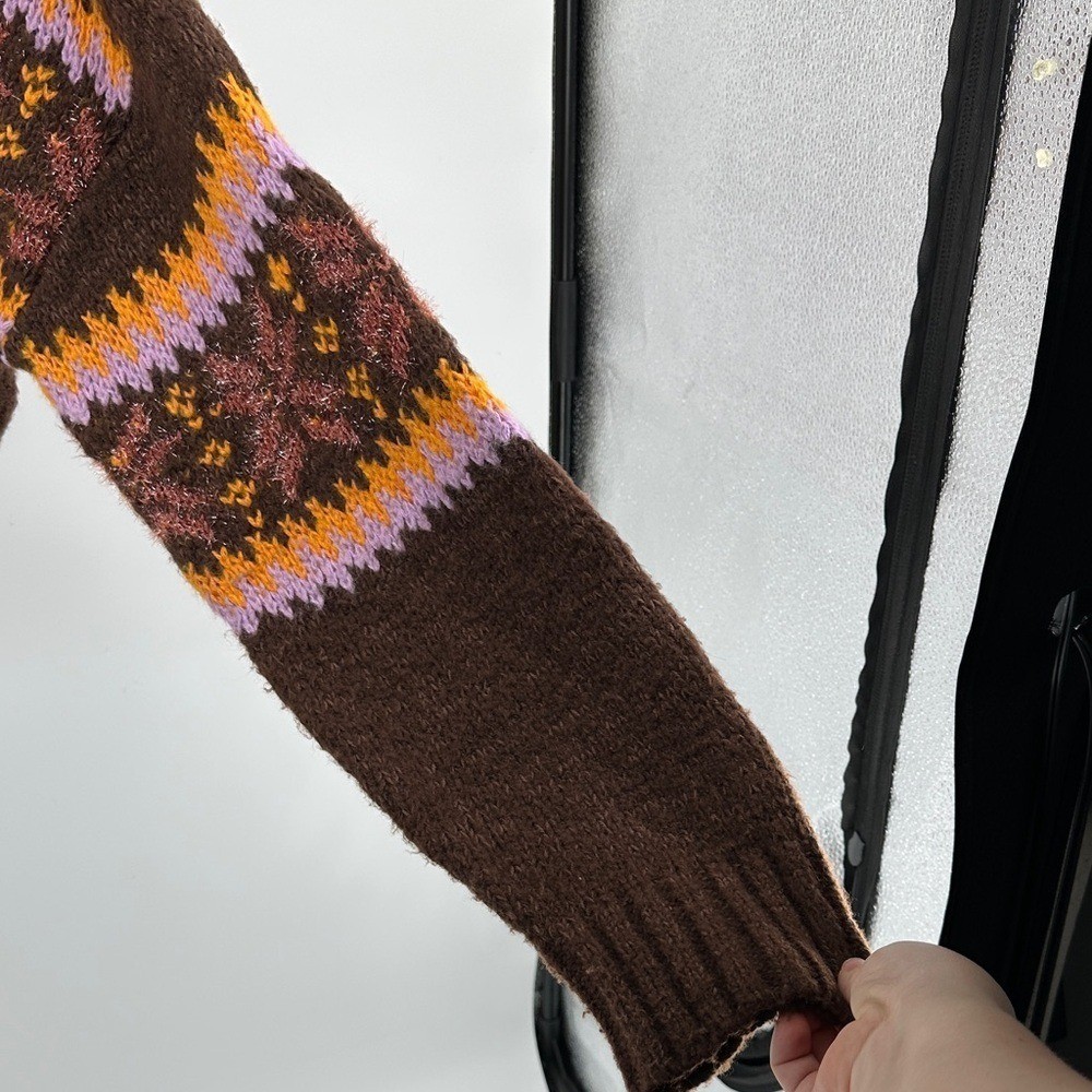 Forever21 Y2K Grandmacore Cottagecore Boho Multicolor Patterned Sweater SzL