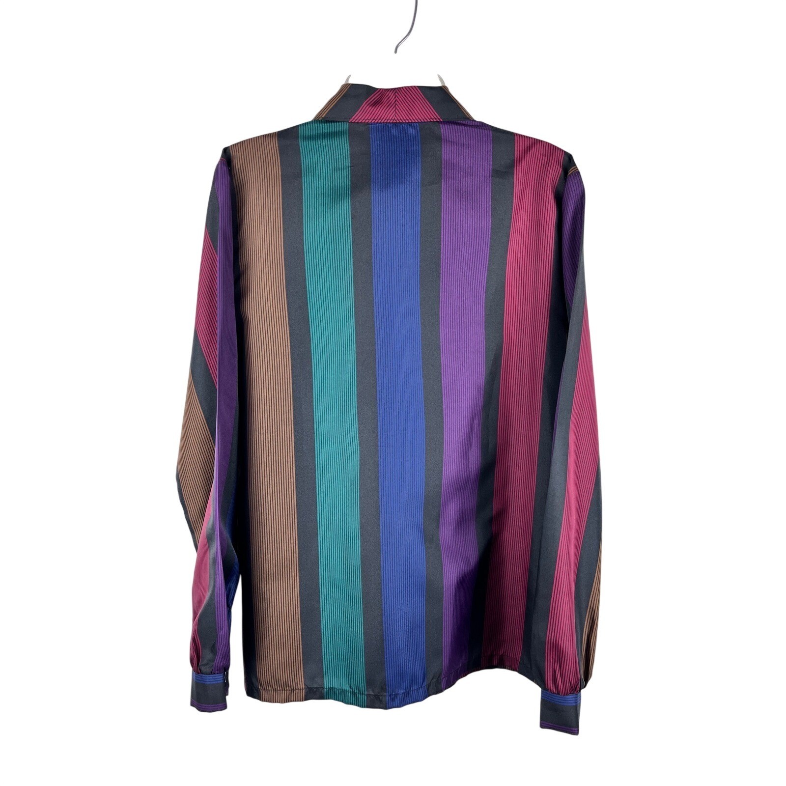 Vintage Cheryl Tiegs Blouse Womens 8 Multicolor Stripe Button Front USA Made