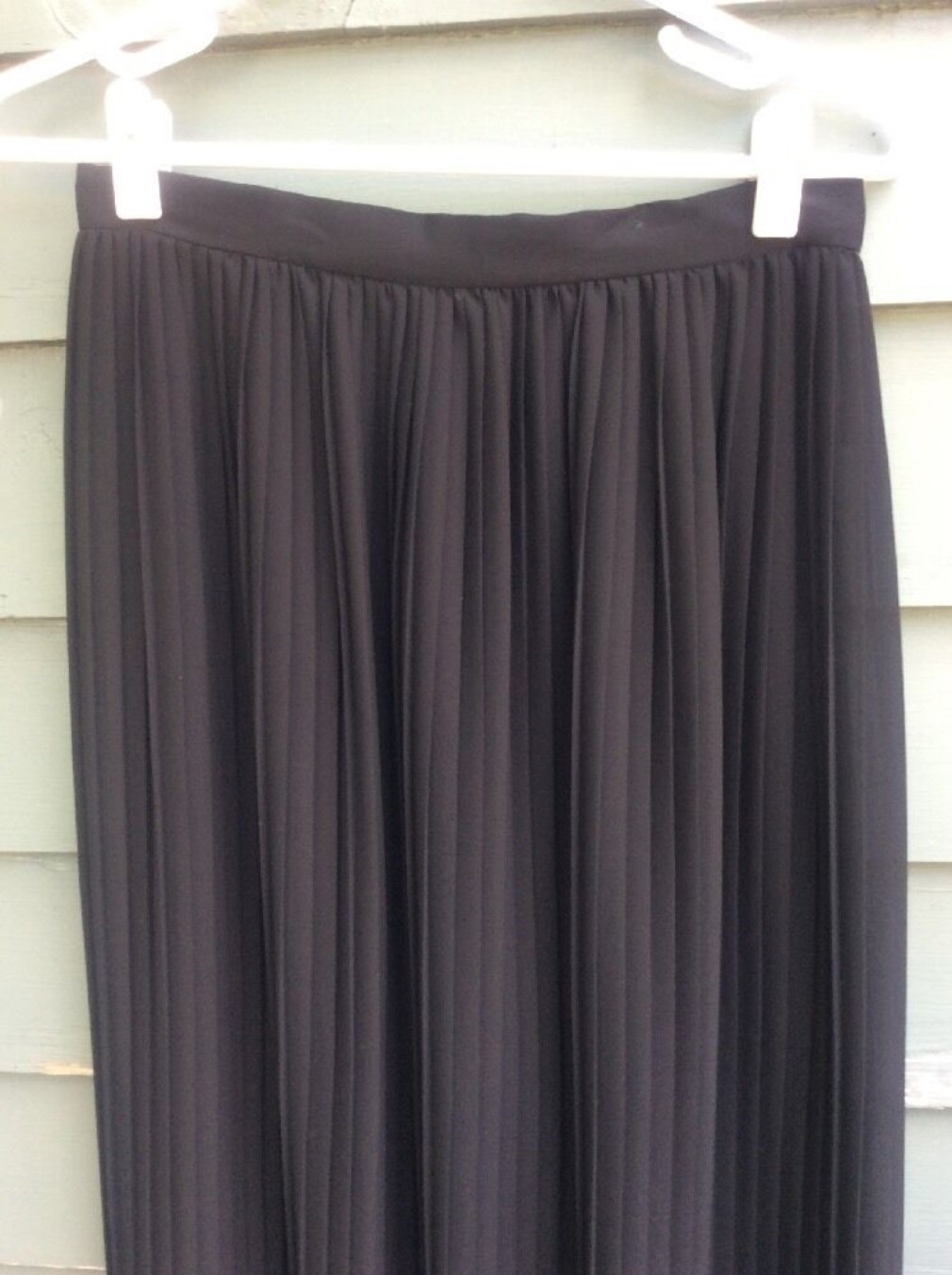 Vintage Malbe Maxi Skirt Women’s 12 Black Pleated Victorian Sheer Goth Chiffon
