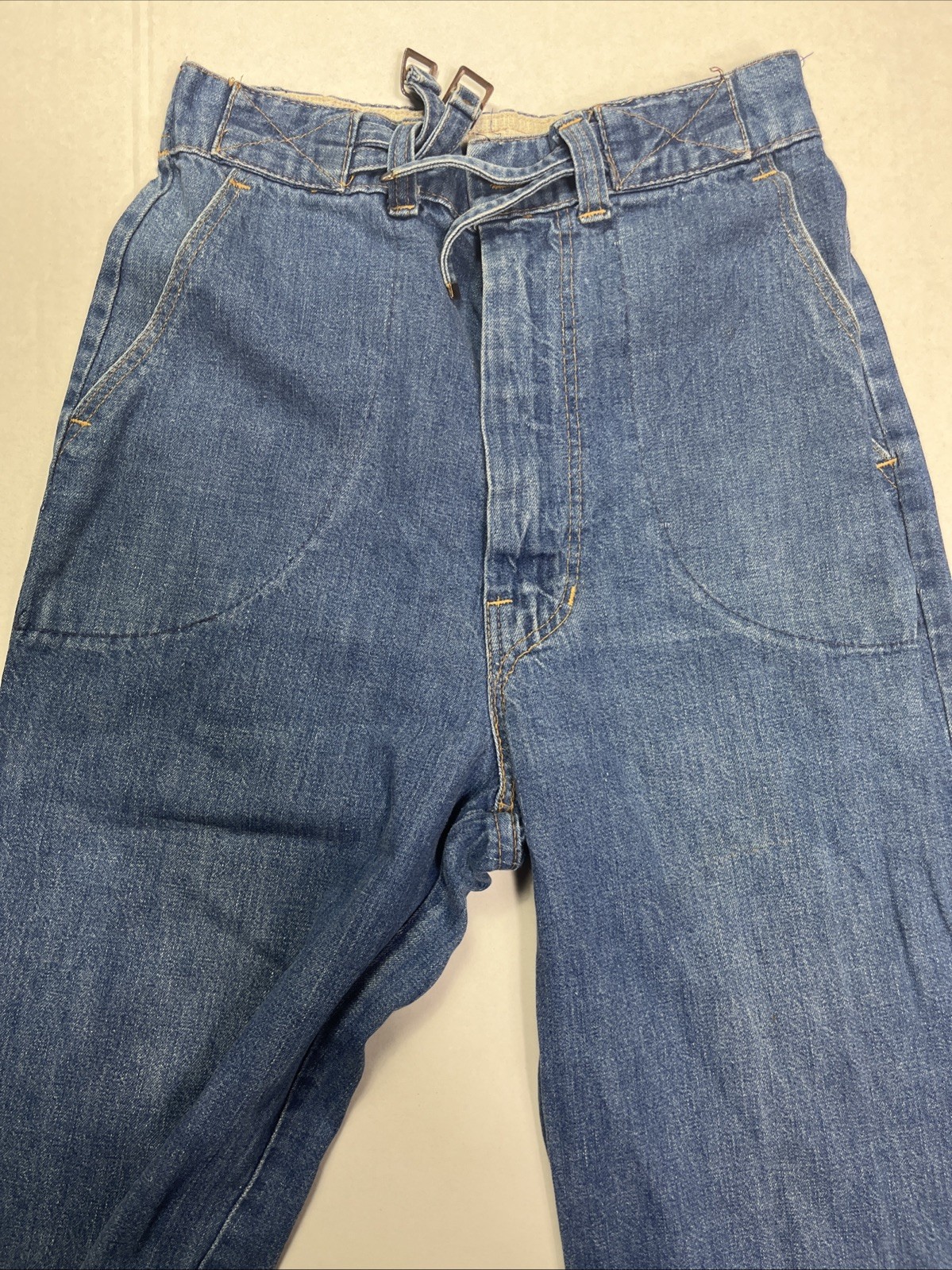 70’s True VTG Rumble Seats Wilkins Jeans Elastic Waist High Rise Wide Leg Denim